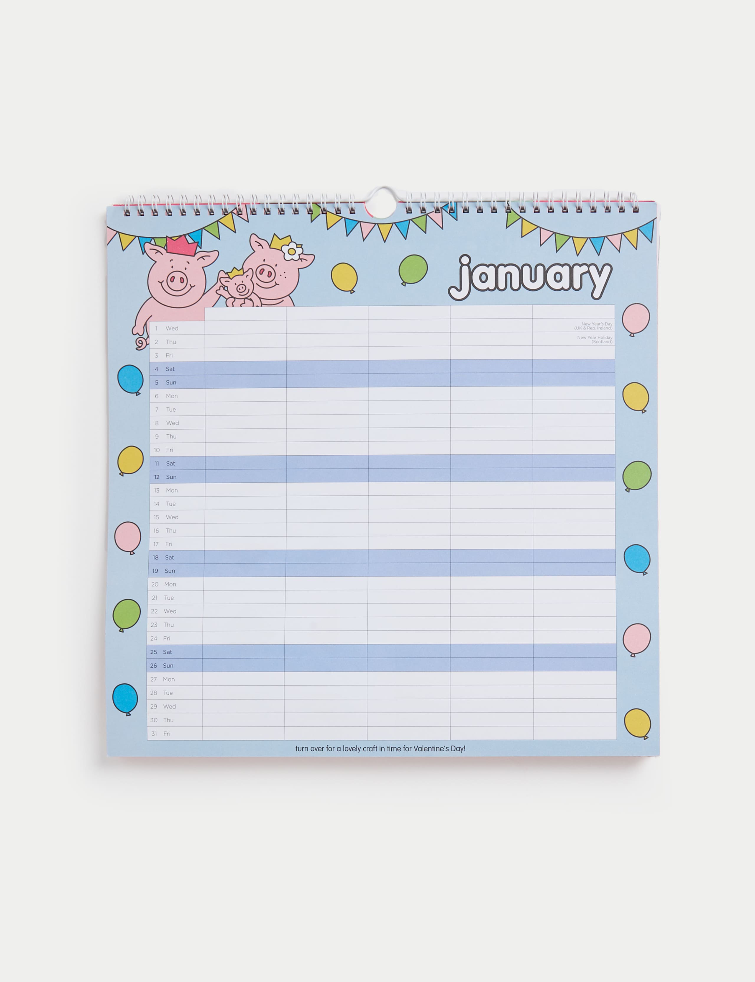 2025 Large Calendar & Family Organiser with Pen - Percy Pig™ 2 of 7