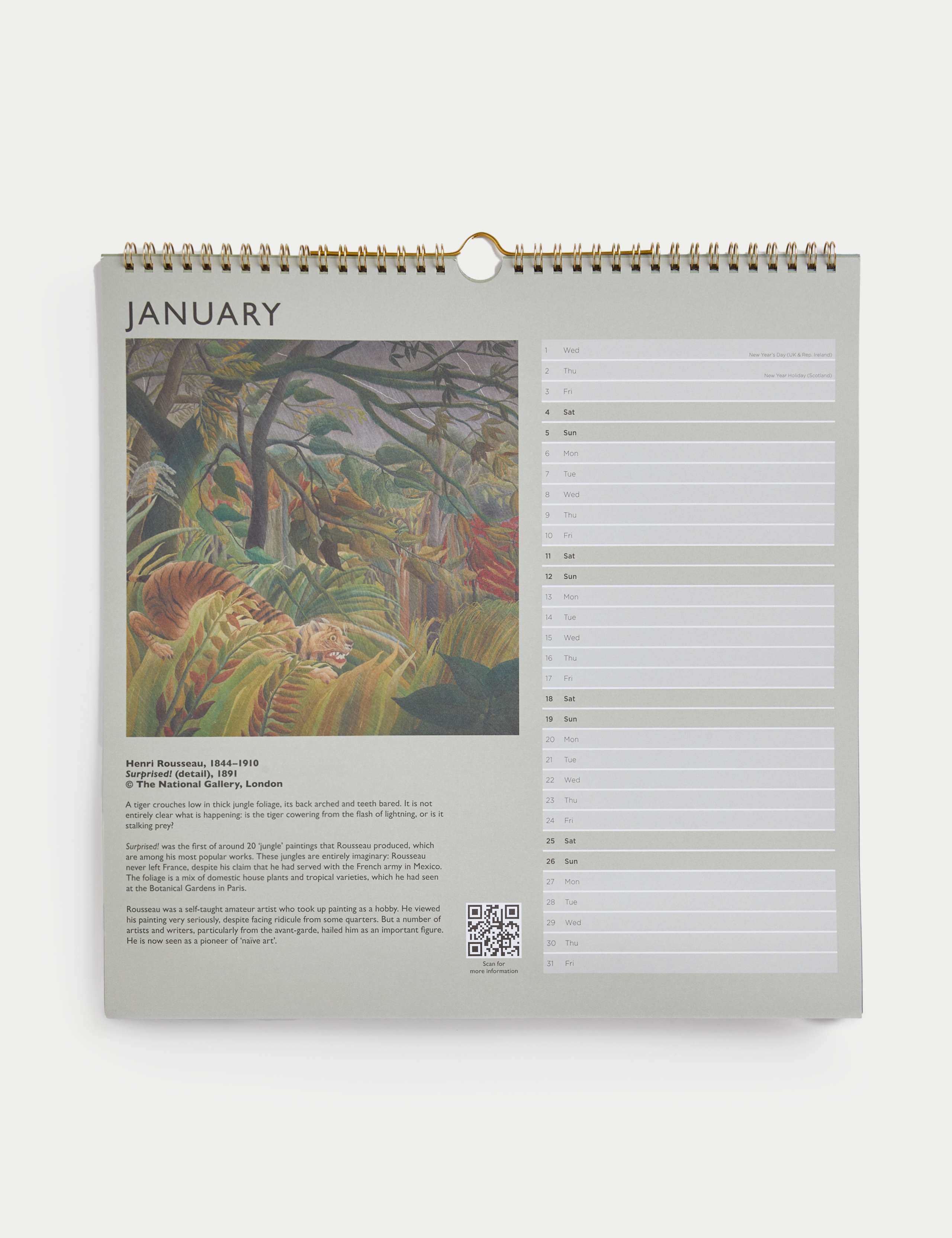 2025 Large Calendar with Pen - The National Gallery 2 of 5