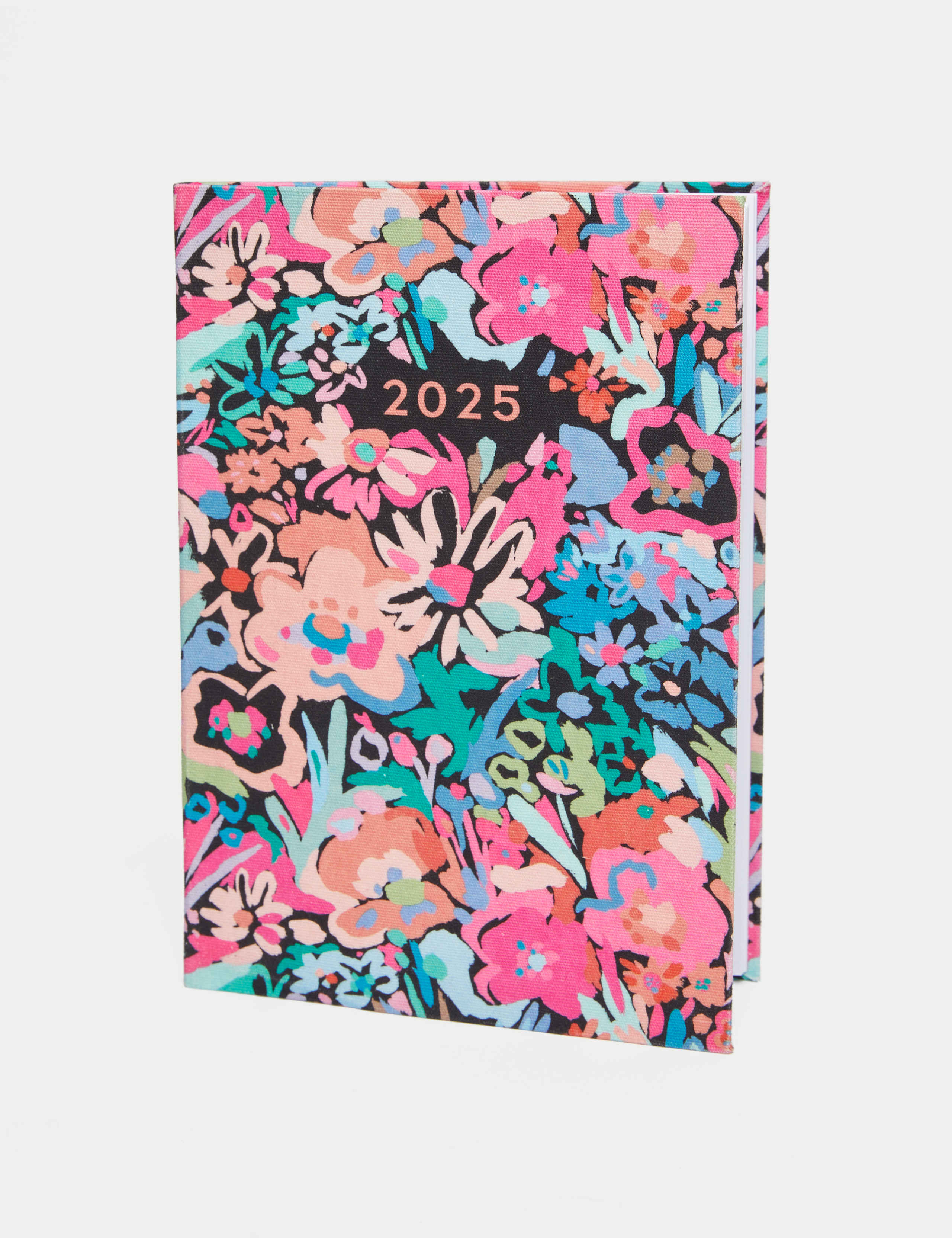 2025 Large A5 Week to View Diary - Vibrant Floral Fabric Cover 2 of 5