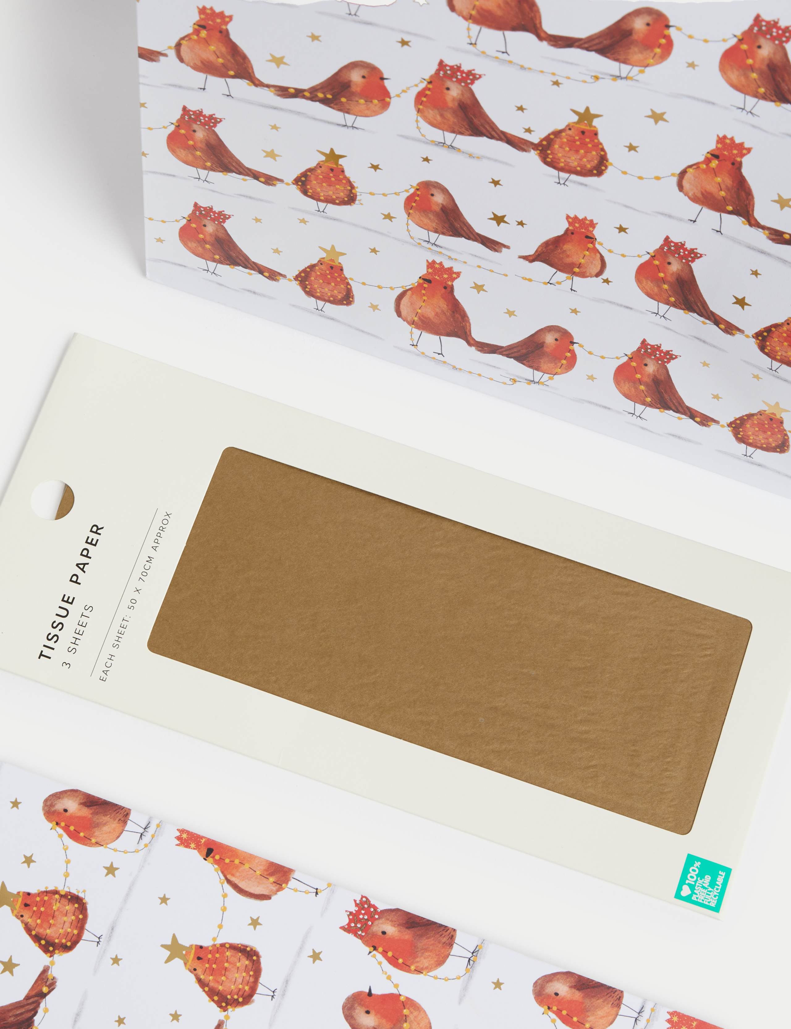 Large Christmas Gift Bags & Tissue Paper Pack - Robin Design 3 of 3