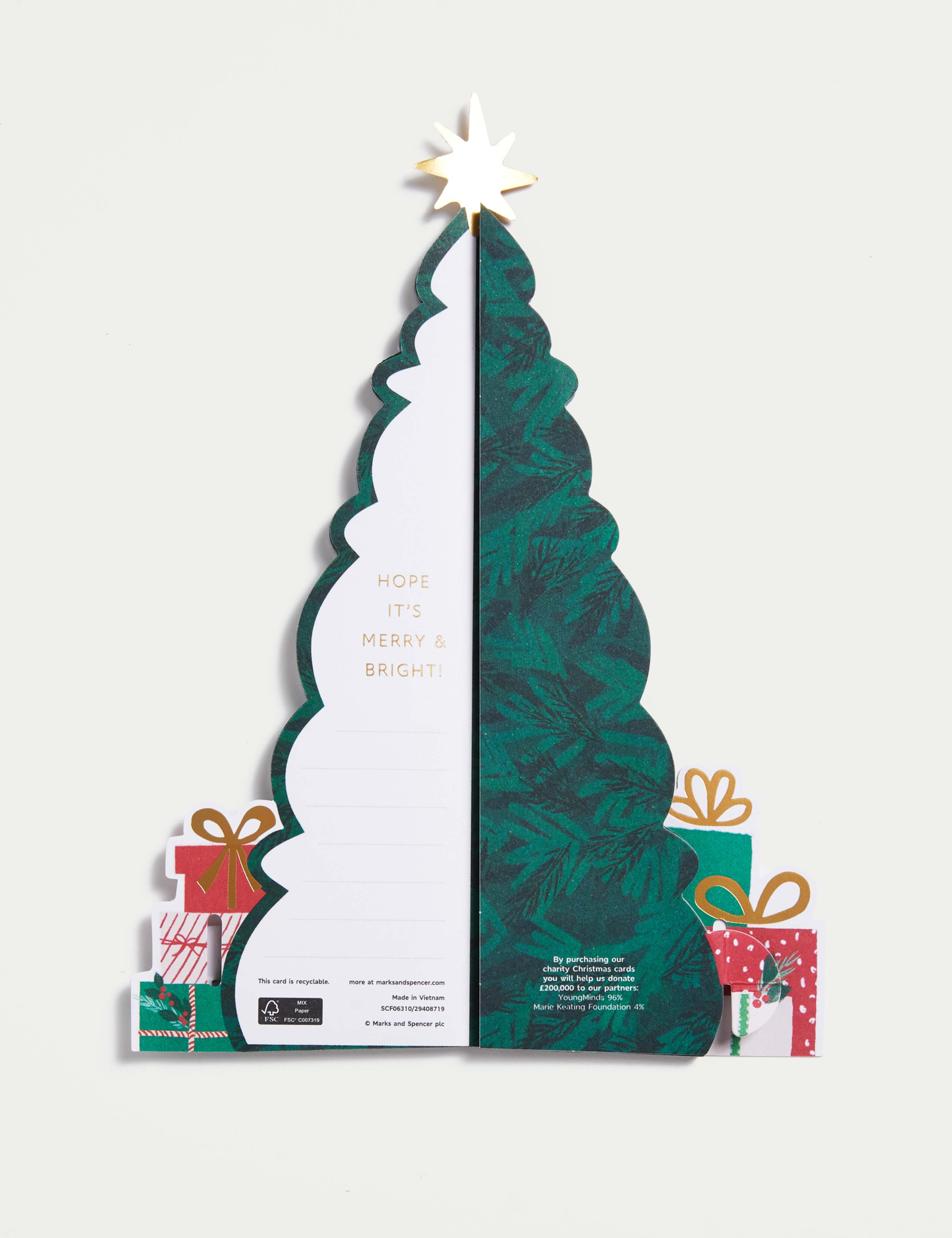 3D Pop-Up Honeycomb Tree Charity Christmas Card 5 of 5