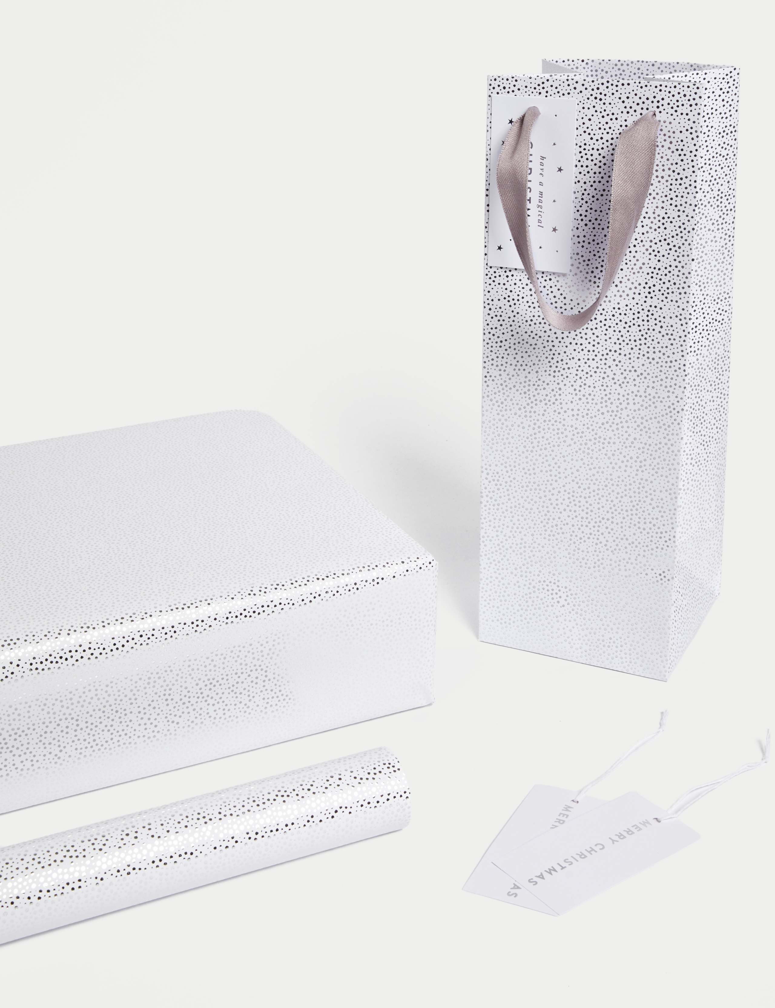 Silver 3M Christmas Gift Wrap with Gift Tags & Bottle Bag 2 of 2