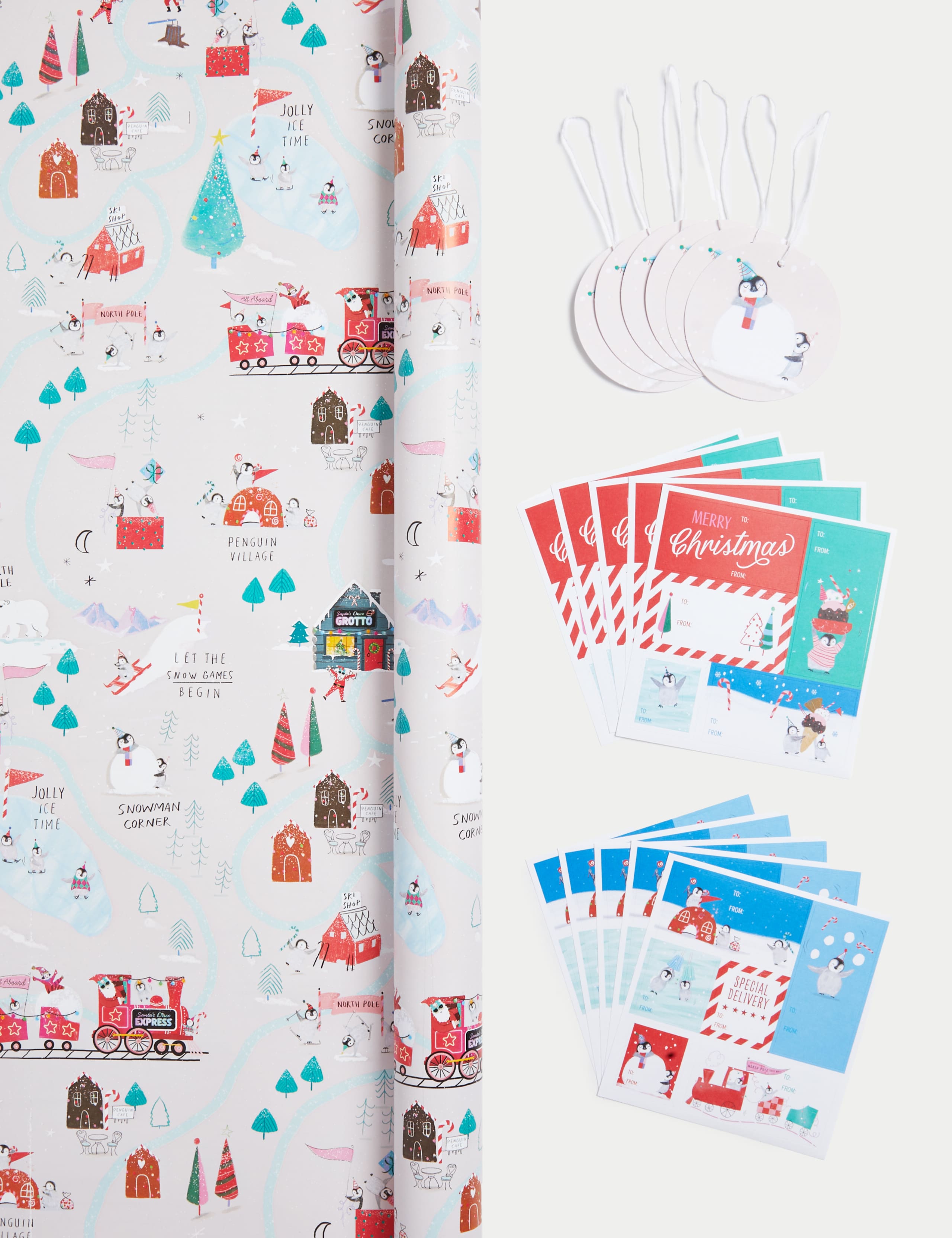Cute 10m Christmas Gift Wrap with Gift Tags, Bags & Tissue 2 of 4