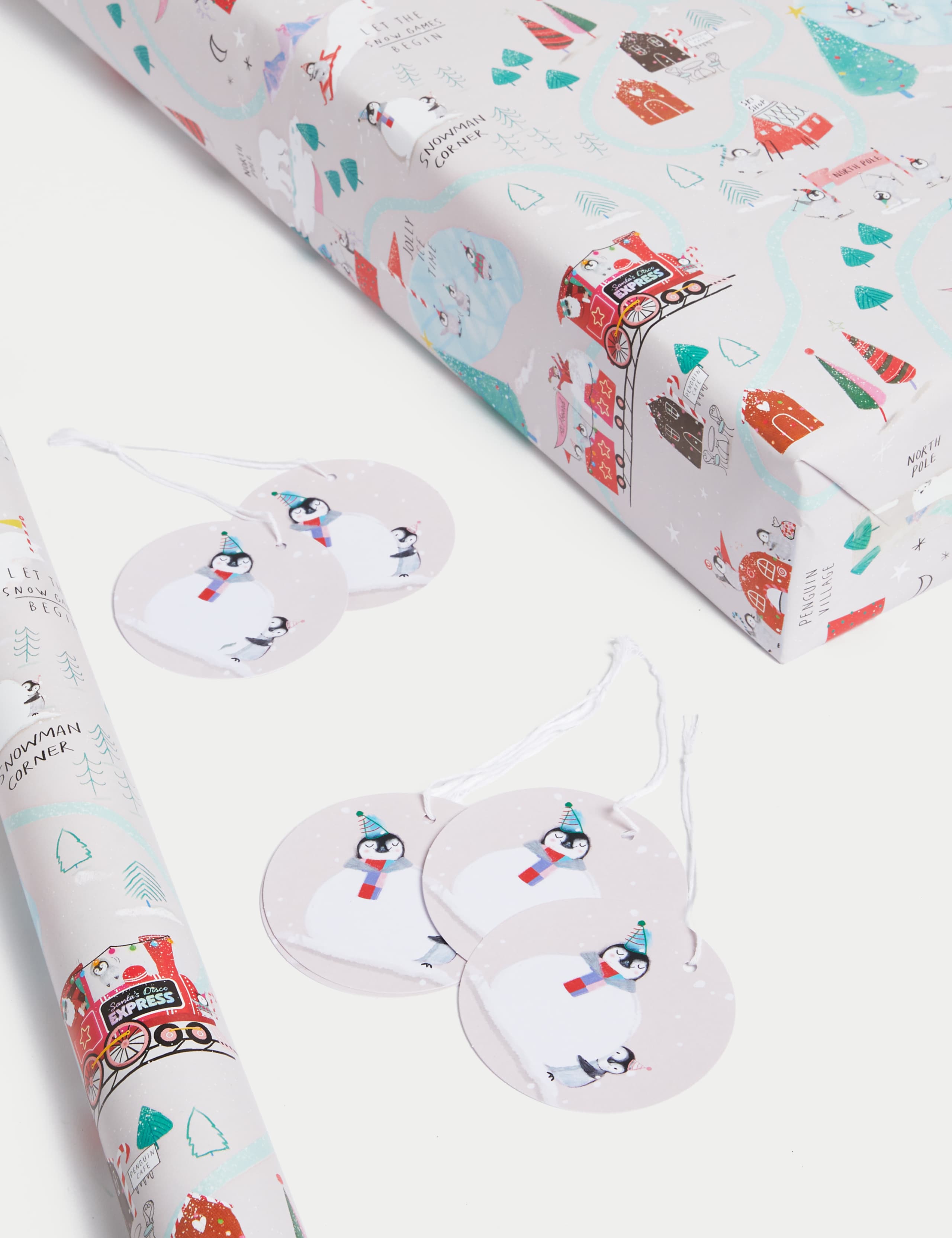 Cute Penguins 10m Christmas Gift Wrap & Tags 2 of 2