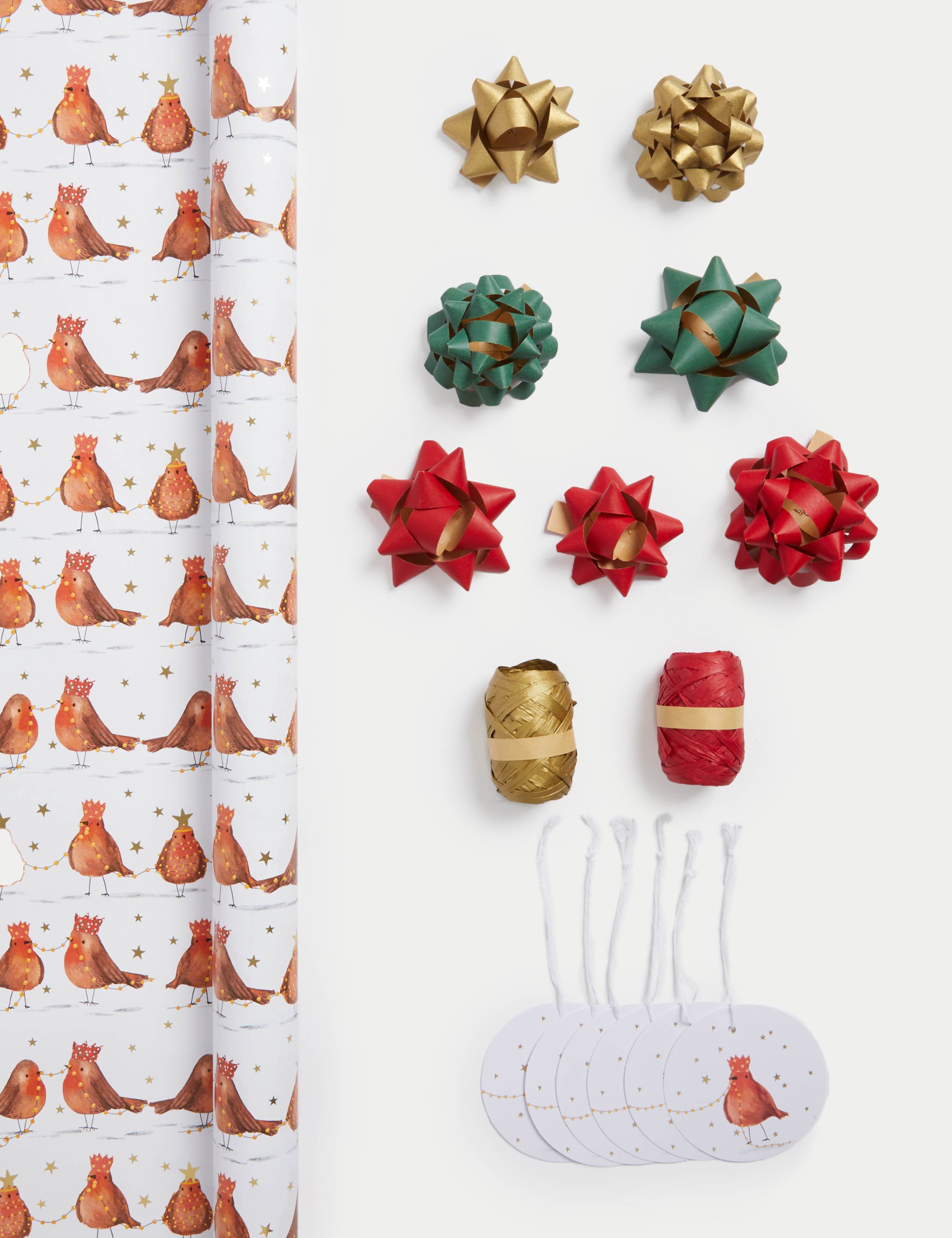 Robin 3M Christmas Gift Wrap with Gift Tags, Bows & Raffia 1 of 2