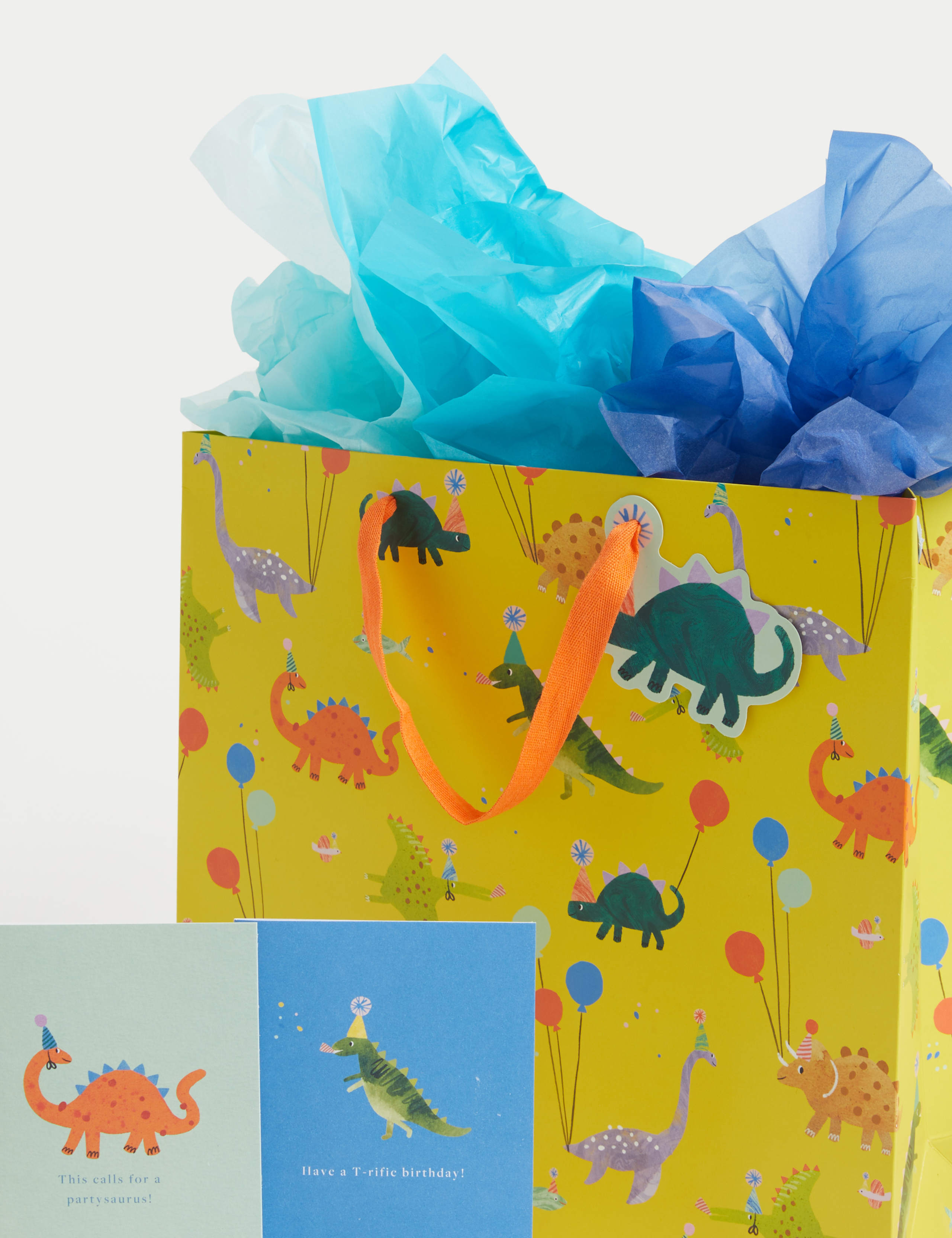 Dinosaurs Gift Wrap Set With Birthday Cards, Gift Bag & Tissue 2 of 4