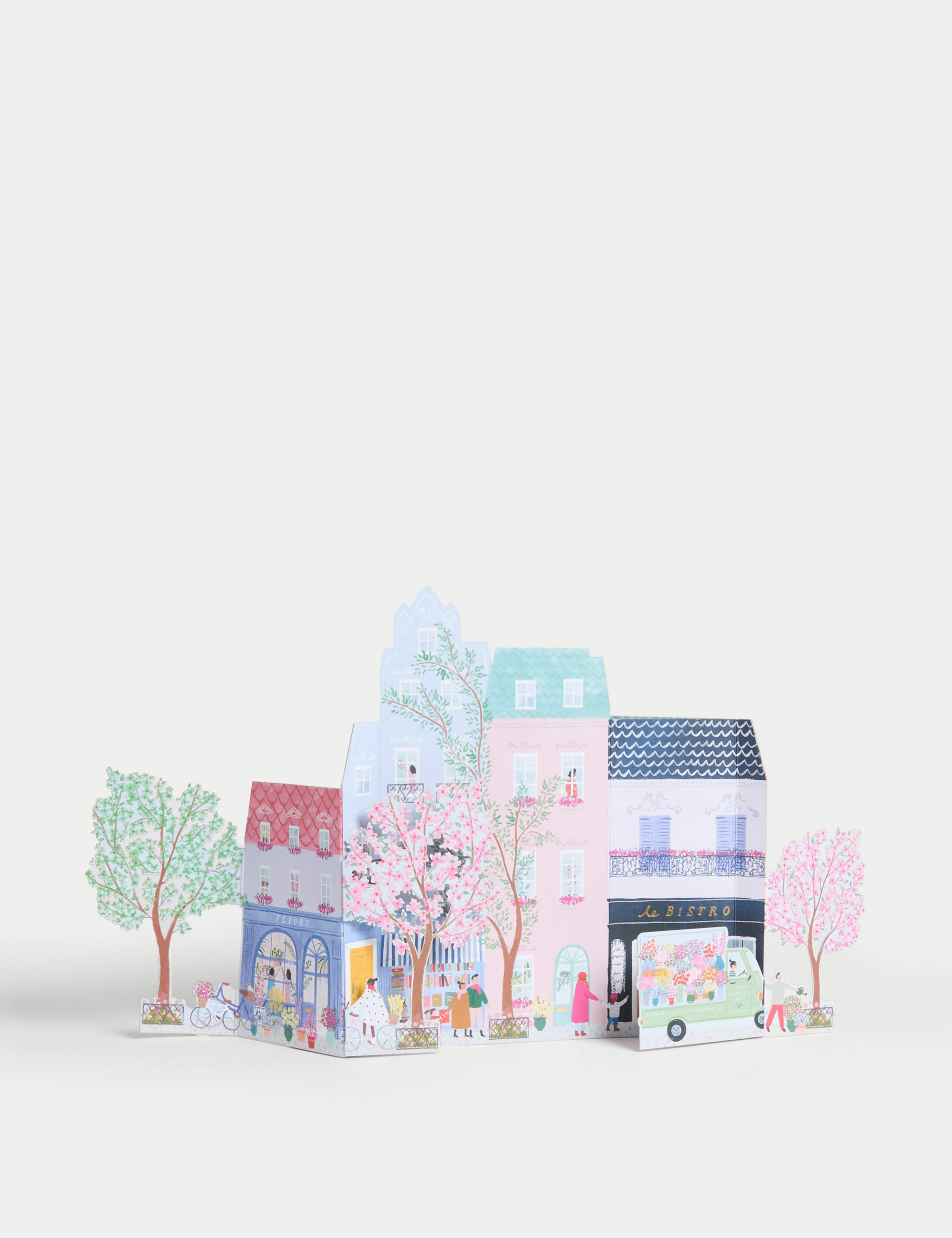 3D Pop Up Mother's Day Card - French Scene Design 4 of 7
