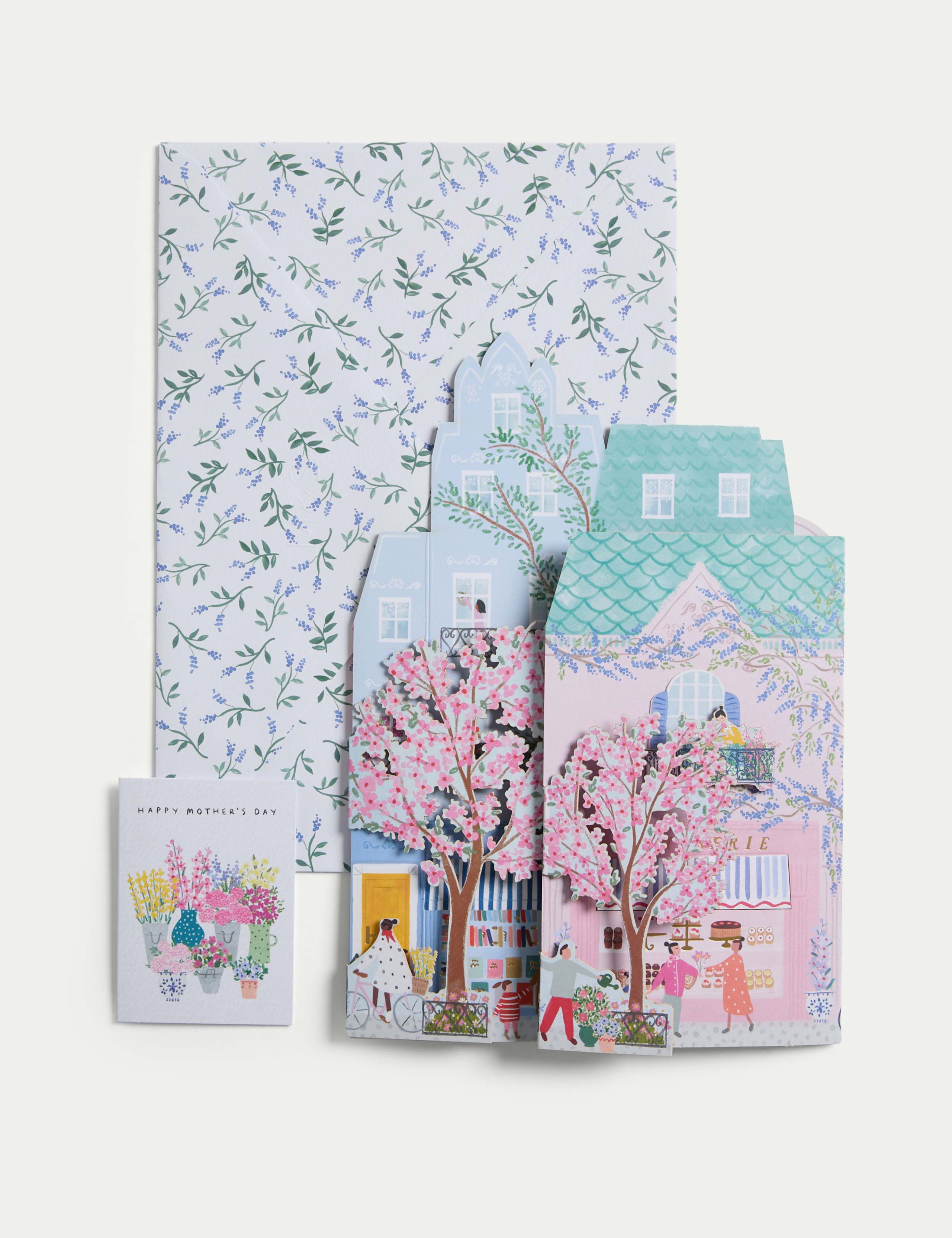 3D Pop Up Mother's Day Card - French Scene Design 6 of 7