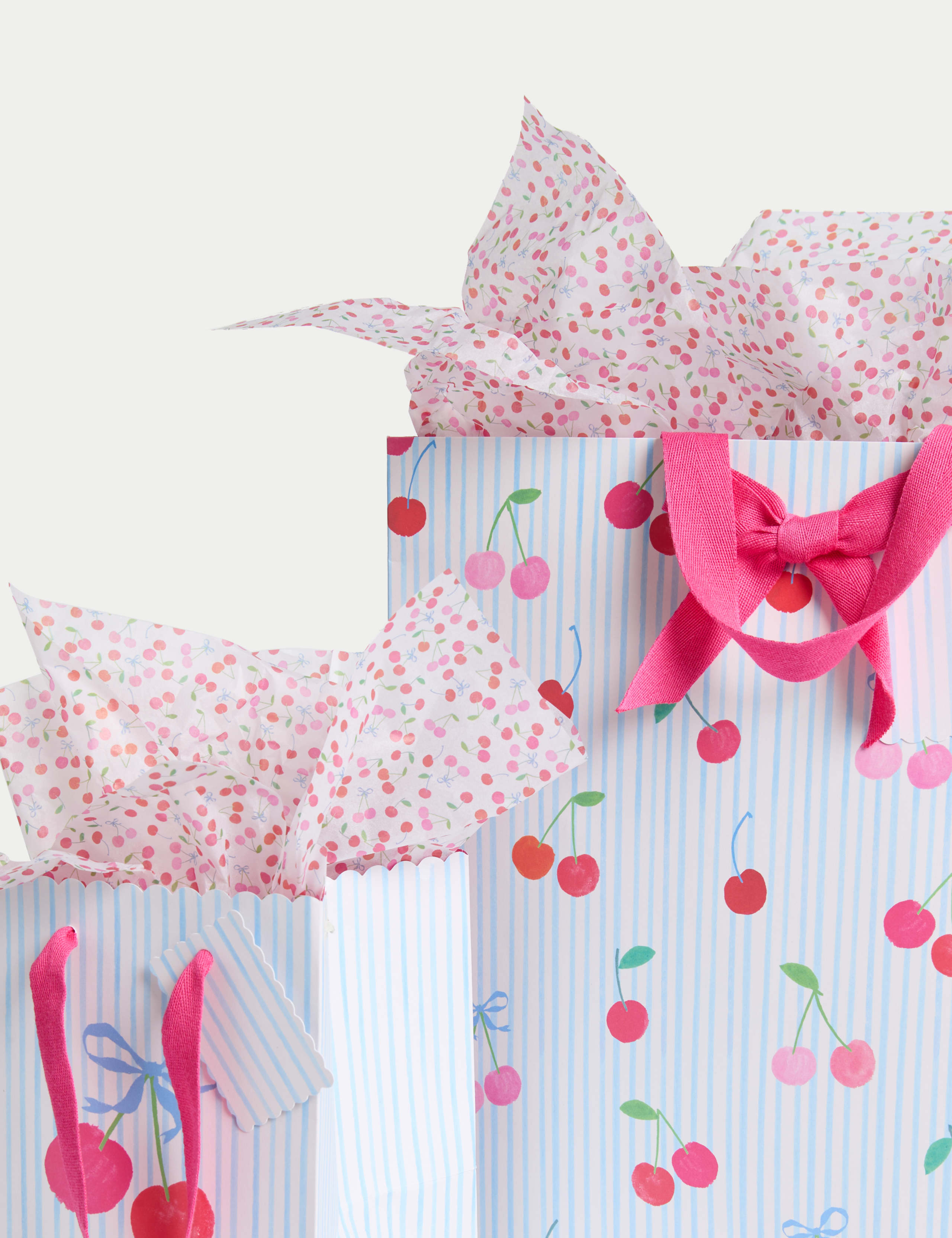 Cherry Gift Wrap Set with Mother's Day Card, Bags & Tissue 2 of 4