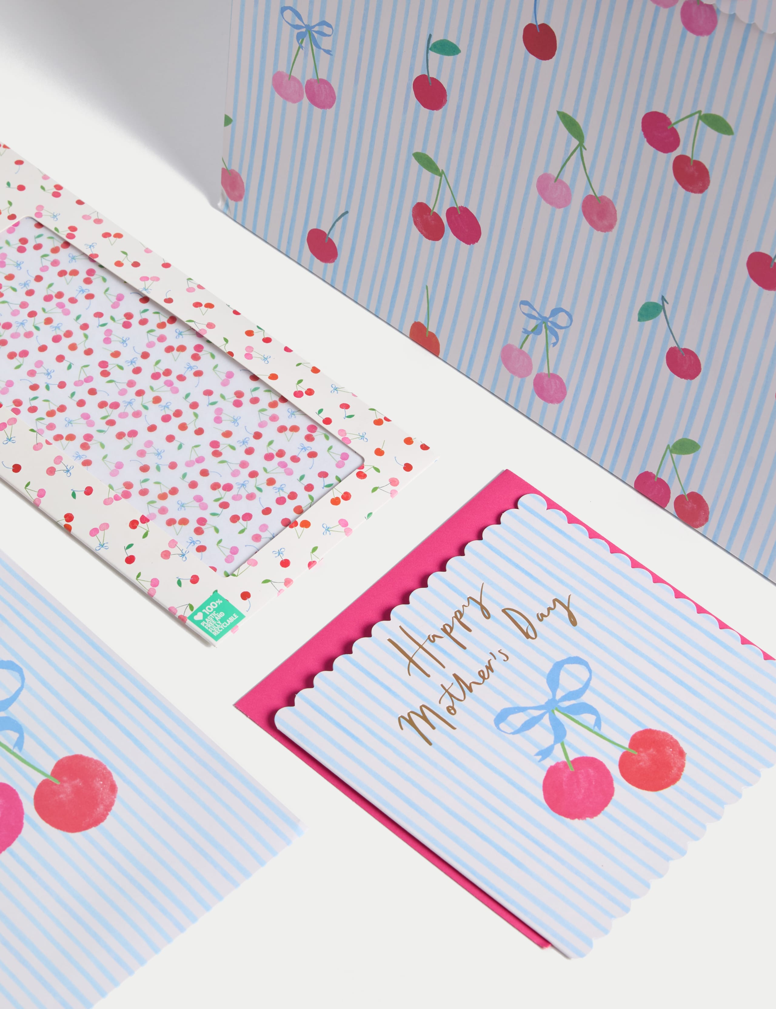 Cherry Gift Wrap Set with Mother's Day Card, Bags & Tissue 3 of 4
