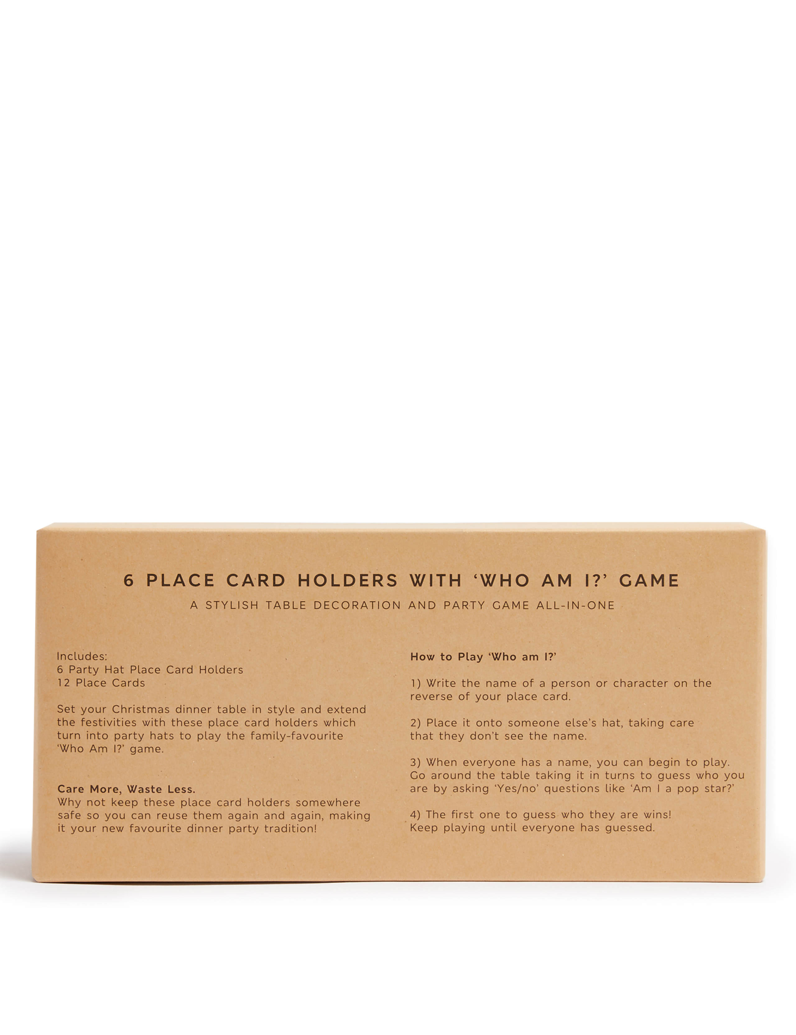 Christmas Party Hat Place Card Holder Pack - Includes 6 Hats, 12 Place Cards and "Who Am I?" Game 3 of 3