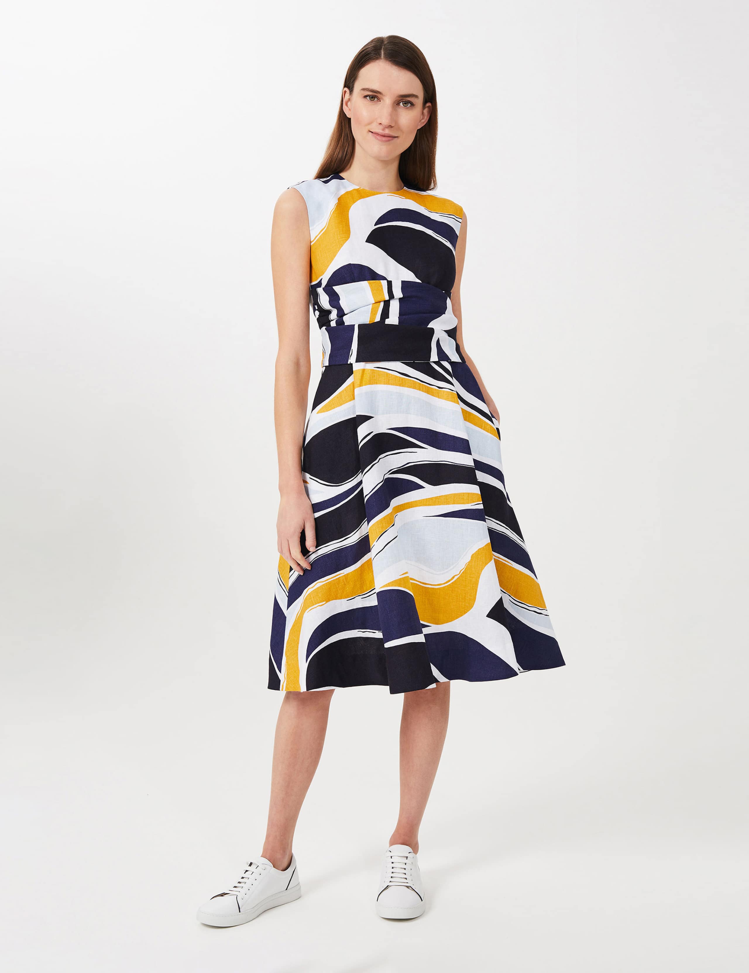 Twitchill Linen Printed Skater Dress 1 of 4