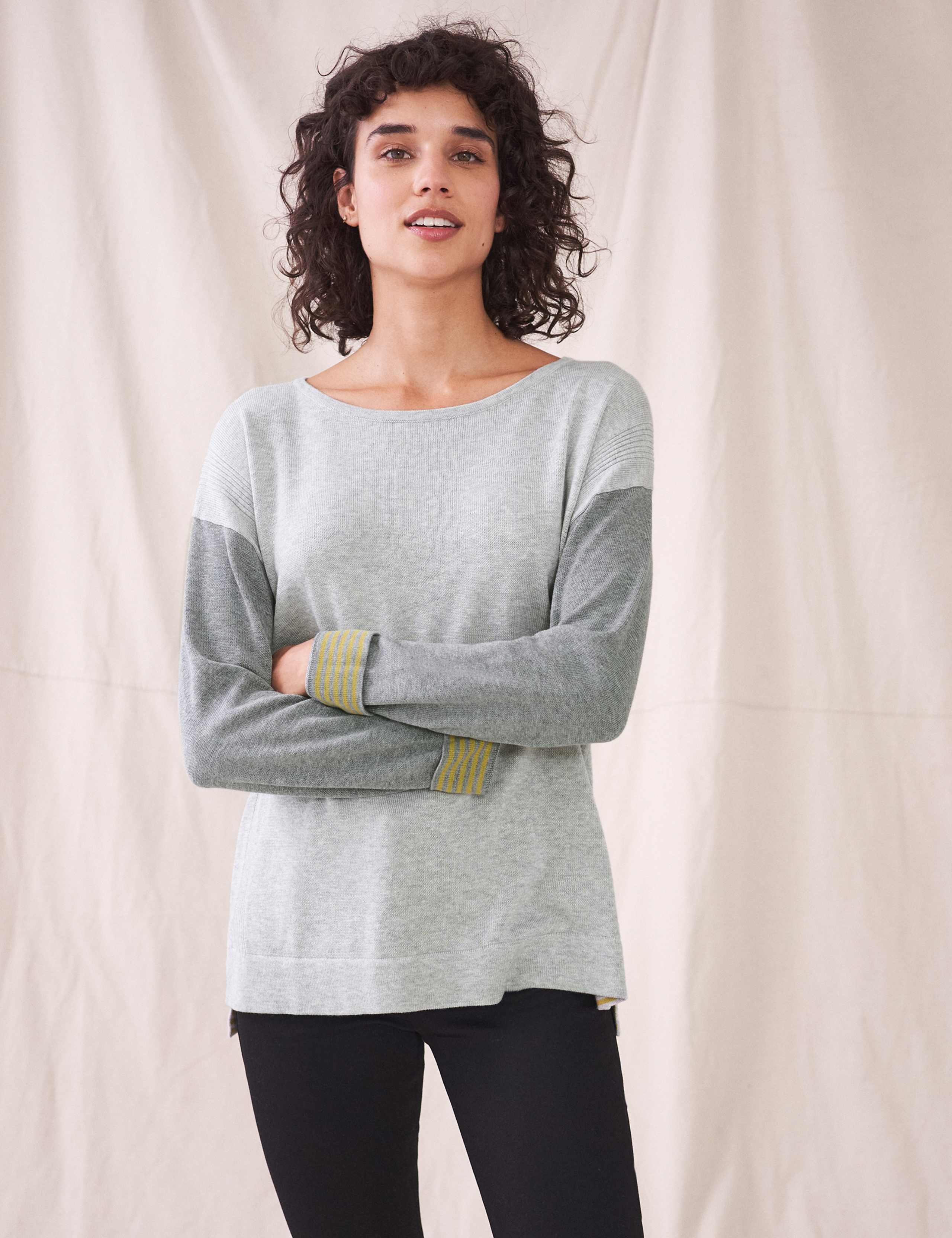 Cotton Rich Textured Crew Neck Jumper 1 of 4