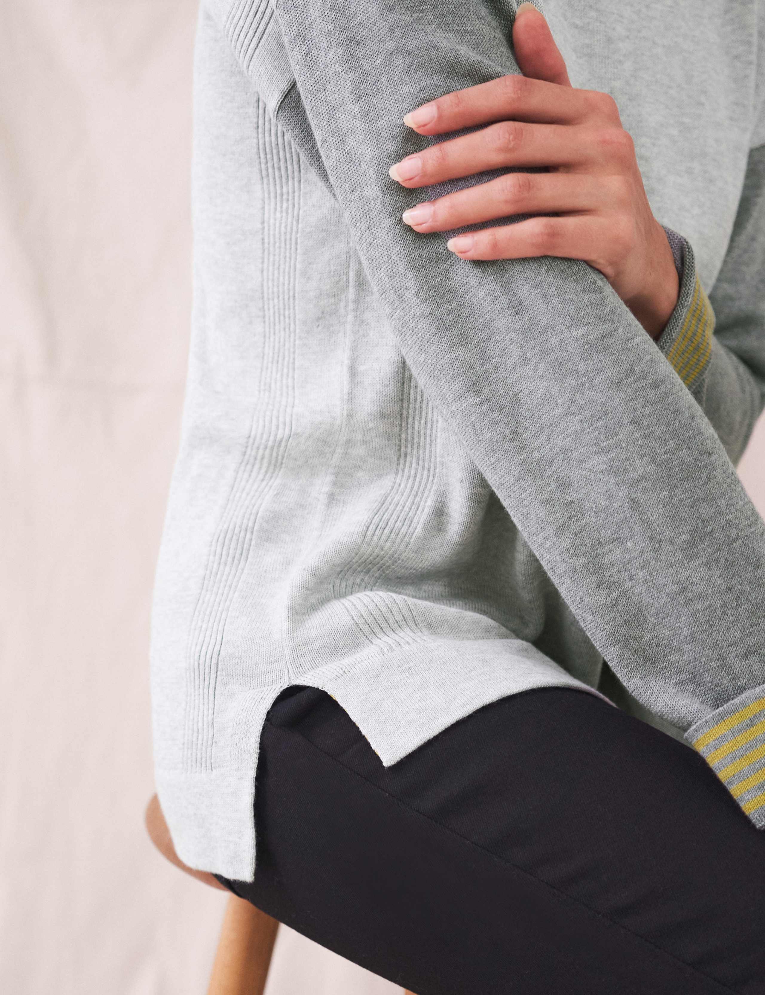 Cotton Rich Textured Crew Neck Jumper 2 of 4