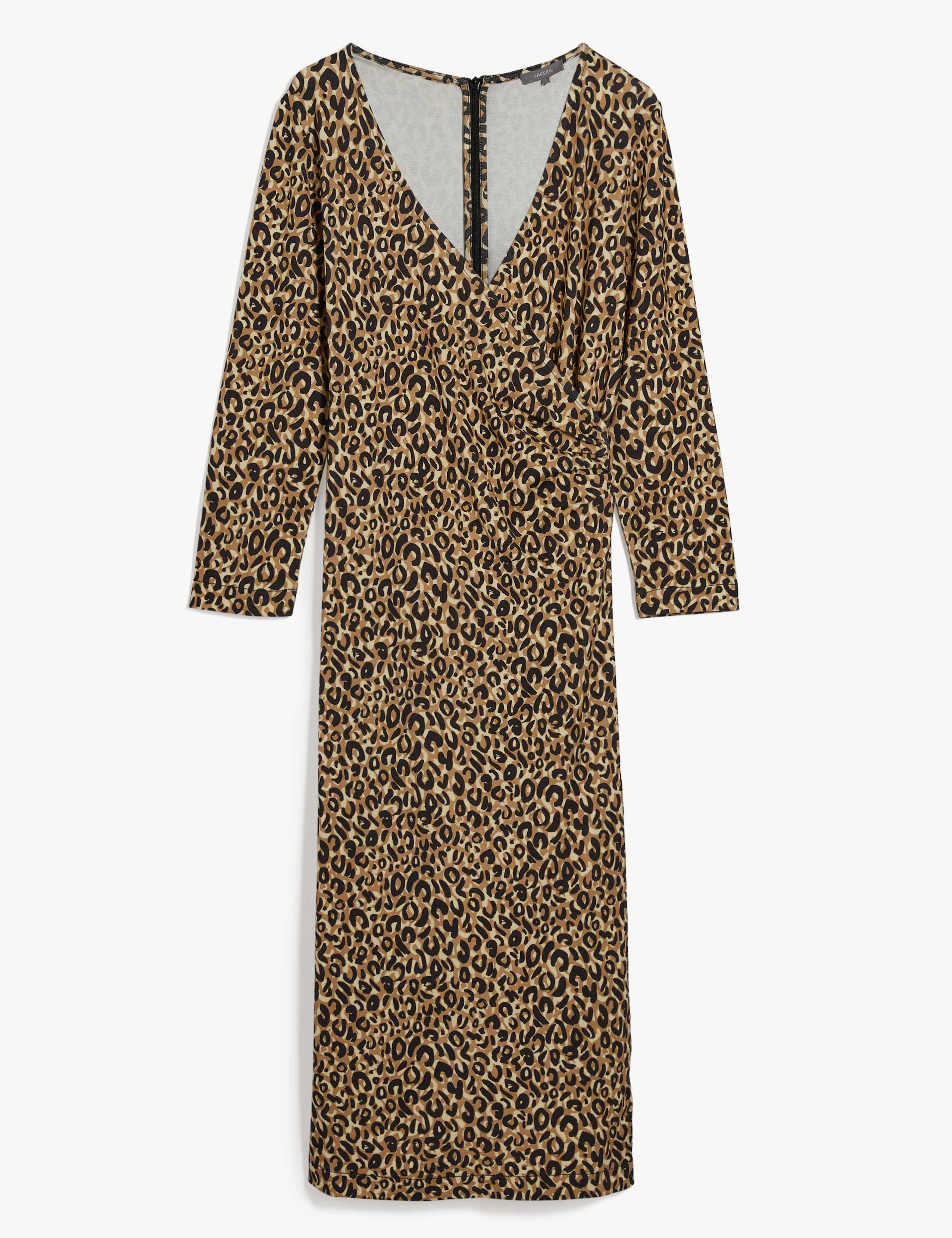 Jersey Animal Print Midi Wrap Dress 2 of 6