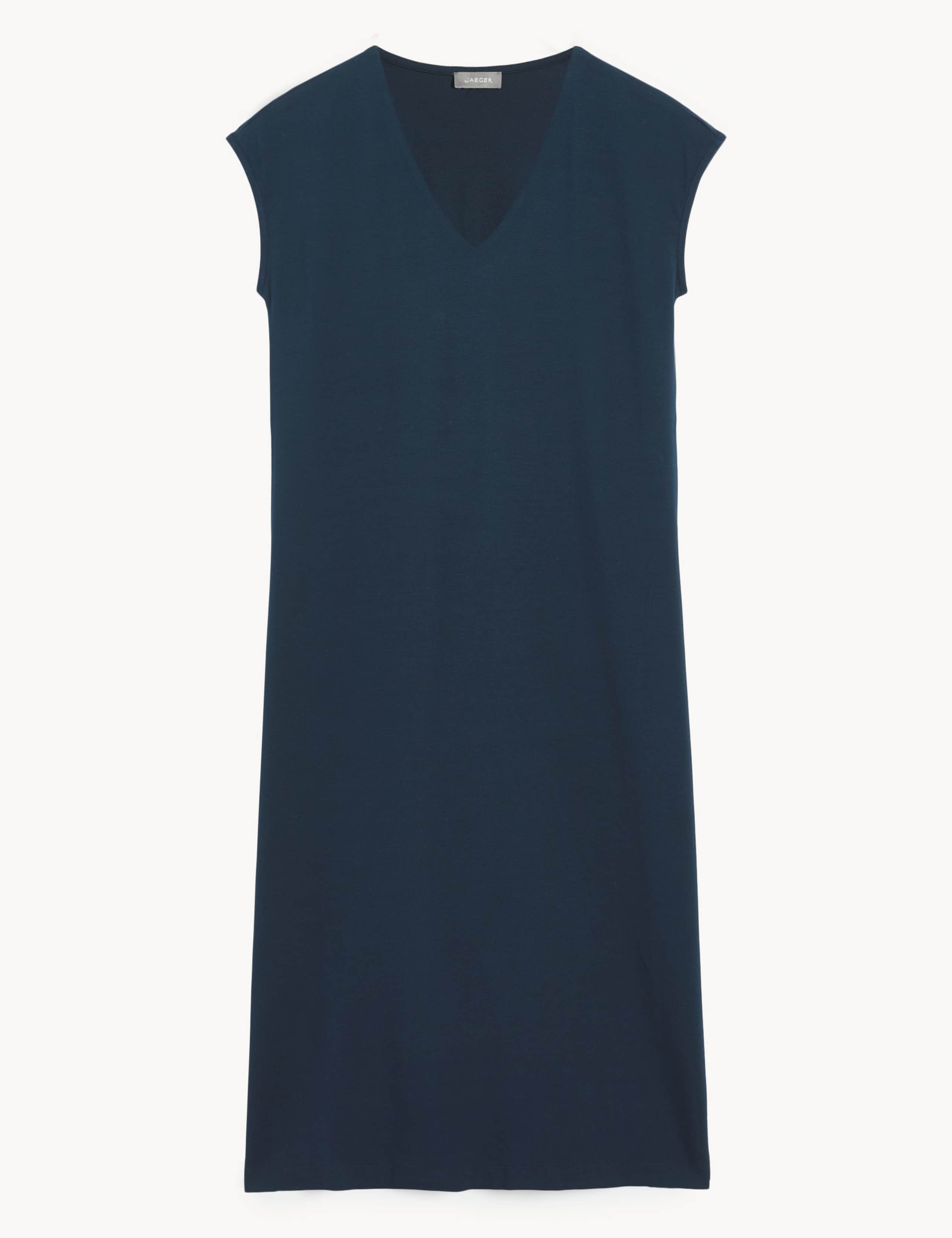 Jersey V-Neck Sleeveless Shift Dress 2 of 5