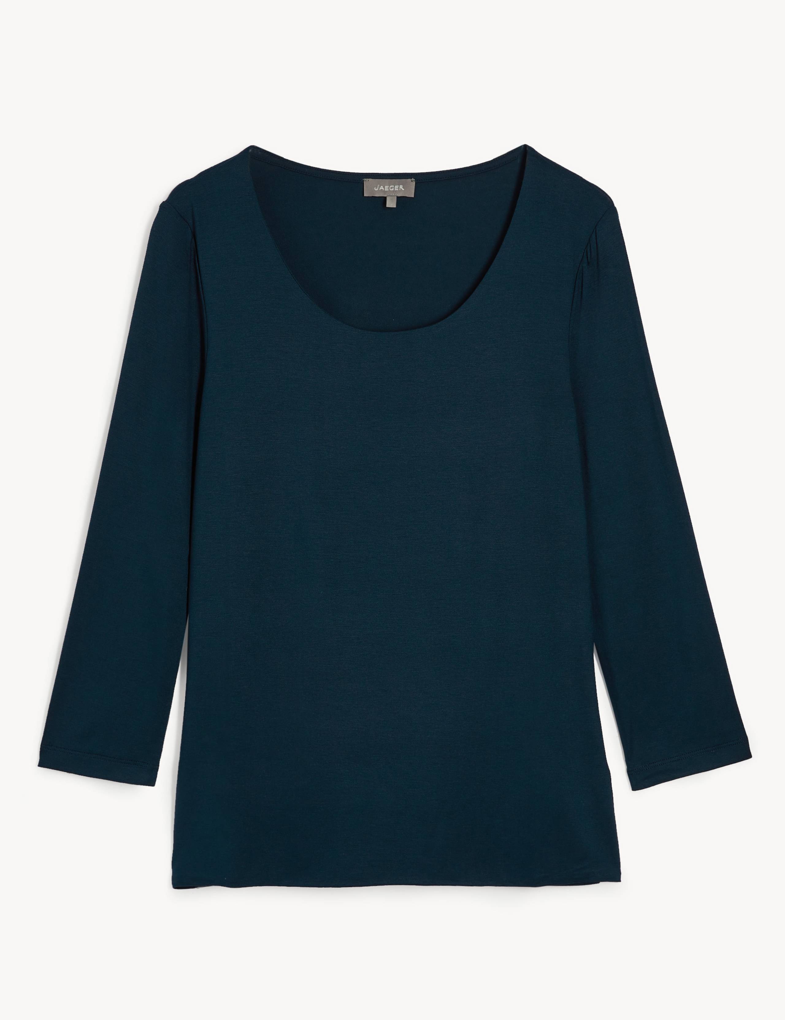 Jersey Scoop Neck 3/4 Sleeve Top 2 of 6