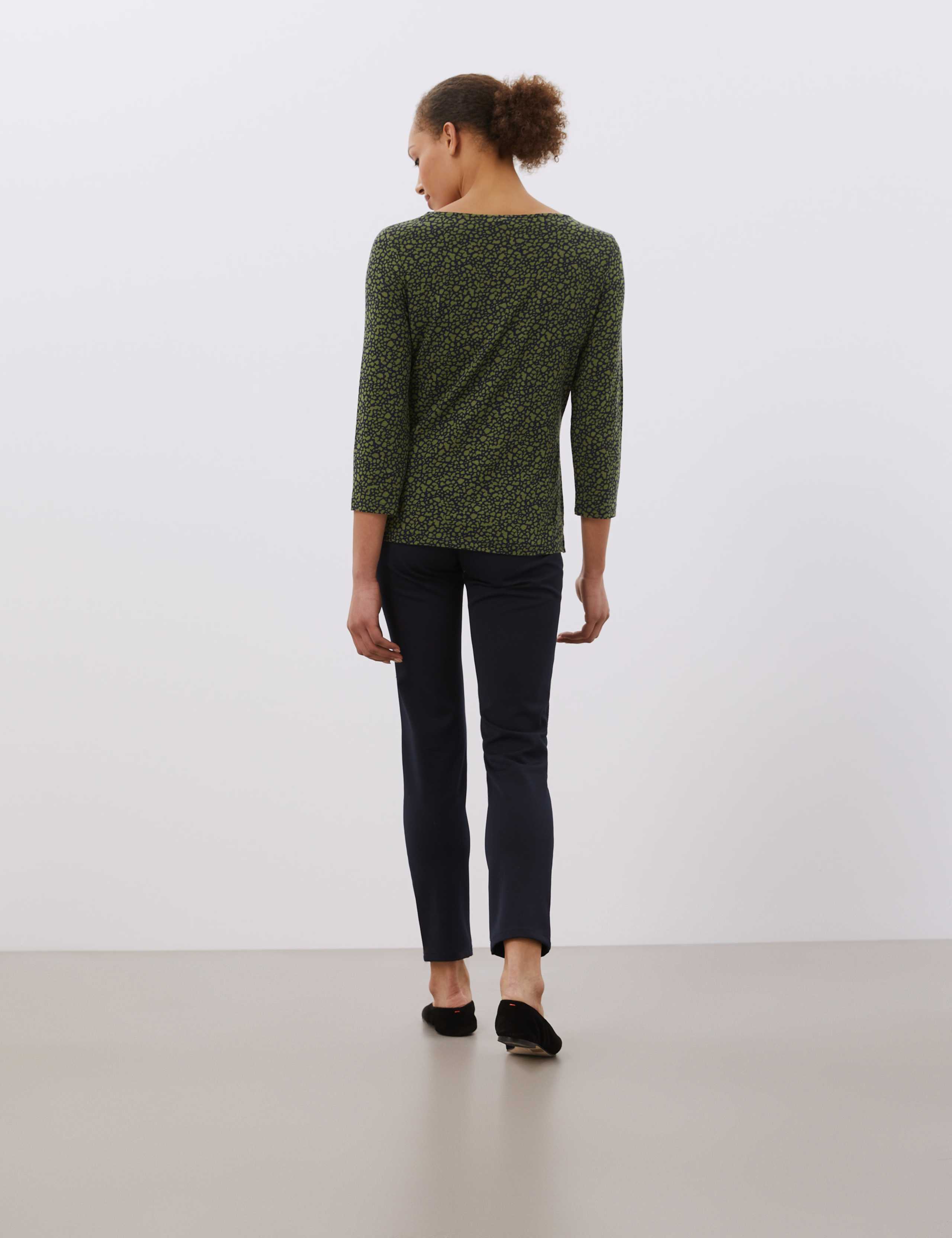 Jersey Printed Scoop Neck 3/4 Sleeve Top 5 of 6