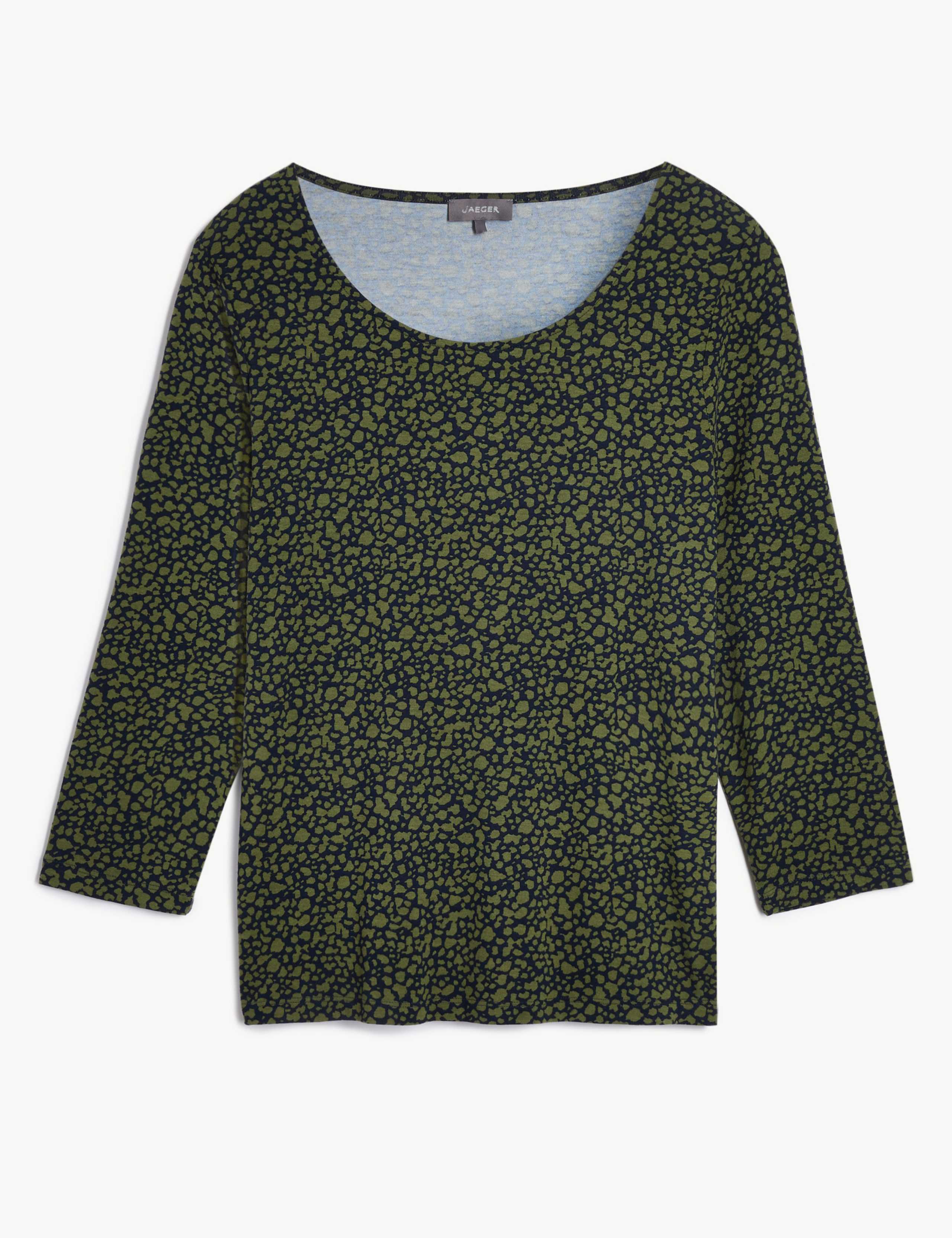 Jersey Printed Scoop Neck 3/4 Sleeve Top 2 of 6