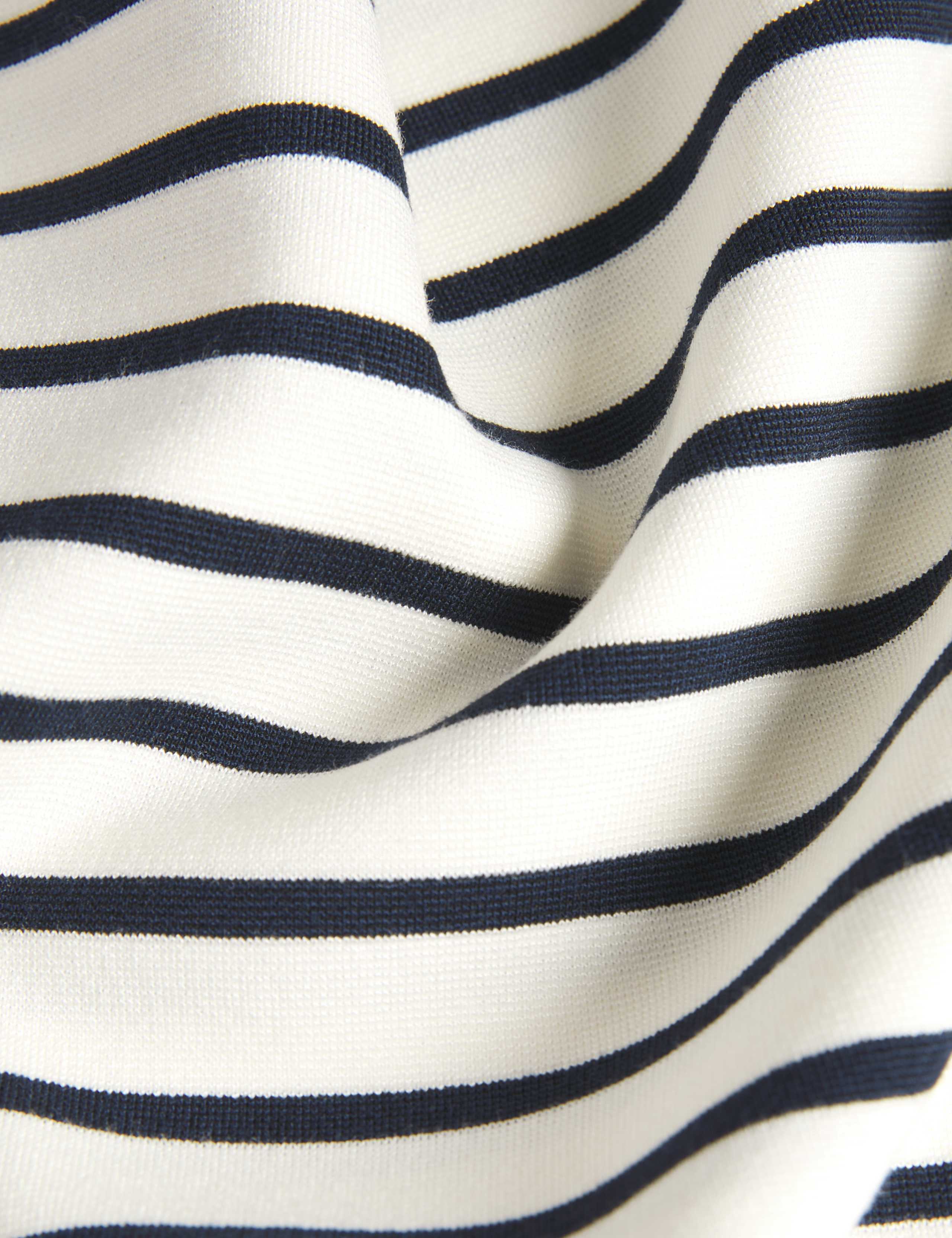 Jersey Striped Round Neck 3/4 Sleeve Top 6 of 6
