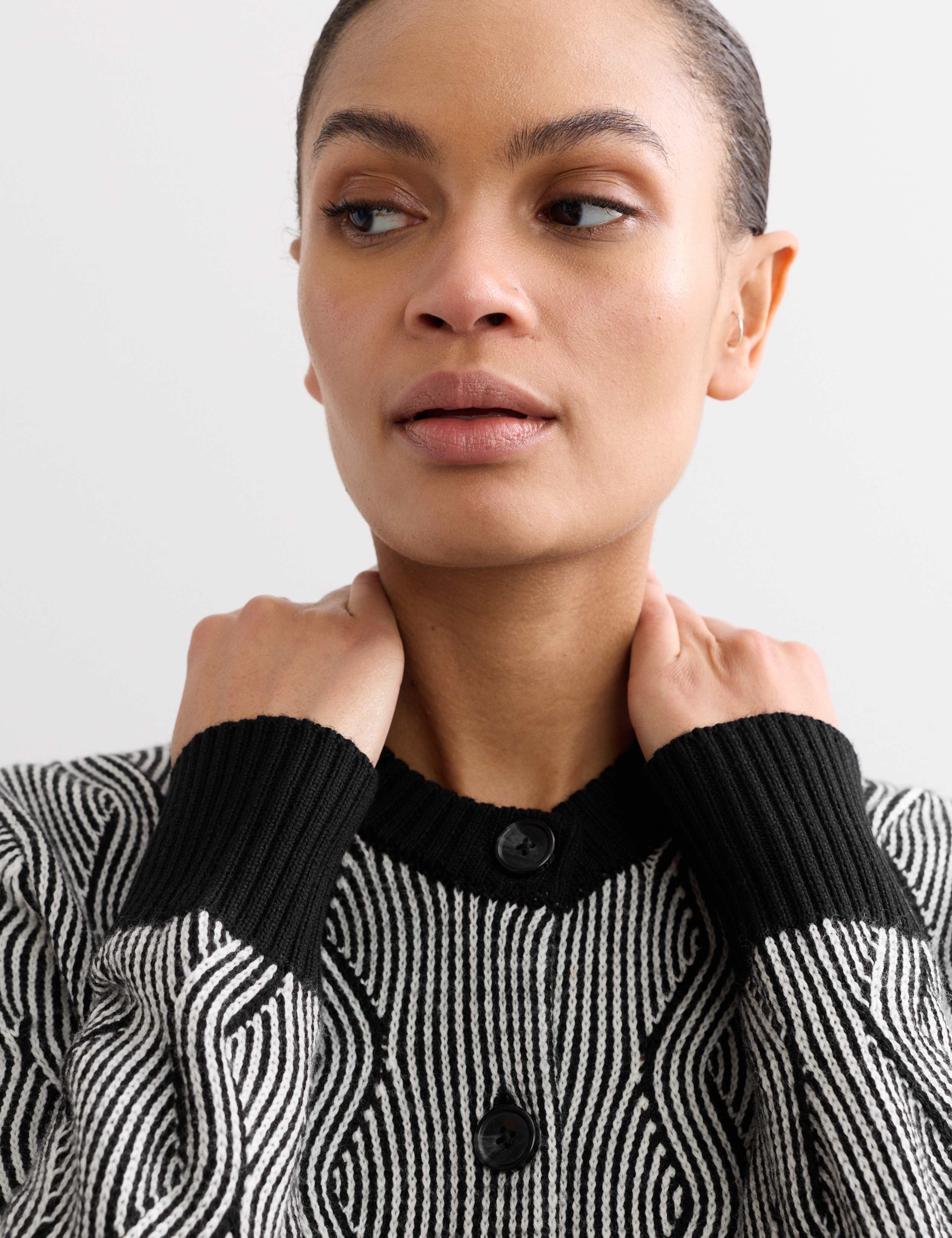 Pure Merino Wool Cable Knit Button Through Cardigan 3 of 5