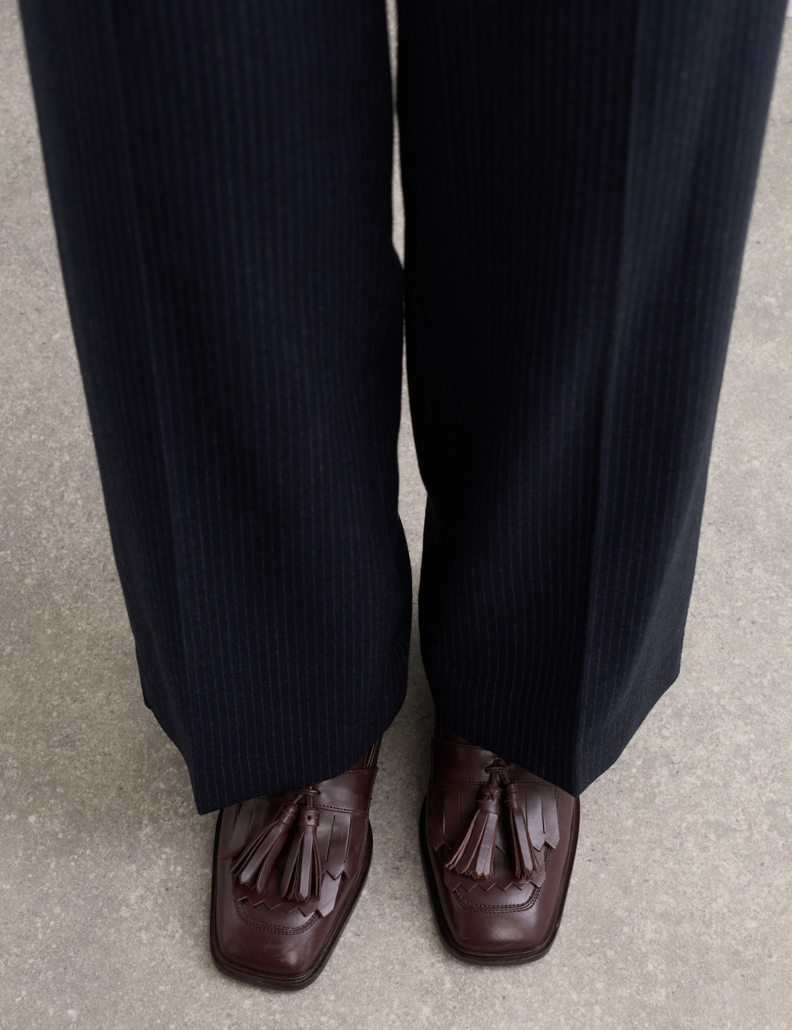 Wool Rich Pinstripe Straight Leg Trousers 4 of 7