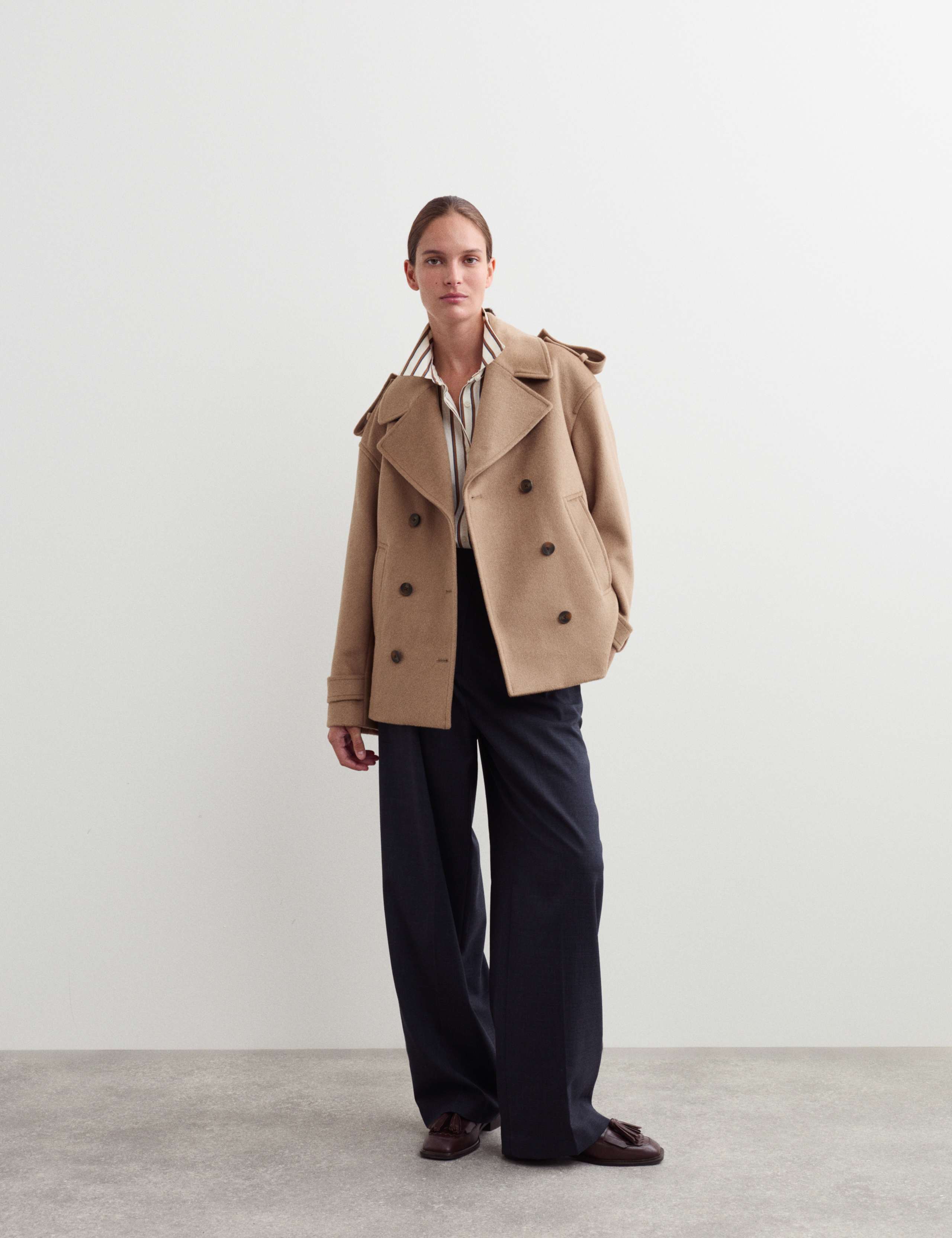 Pure Wool Short Pea Coat 1 of 6
