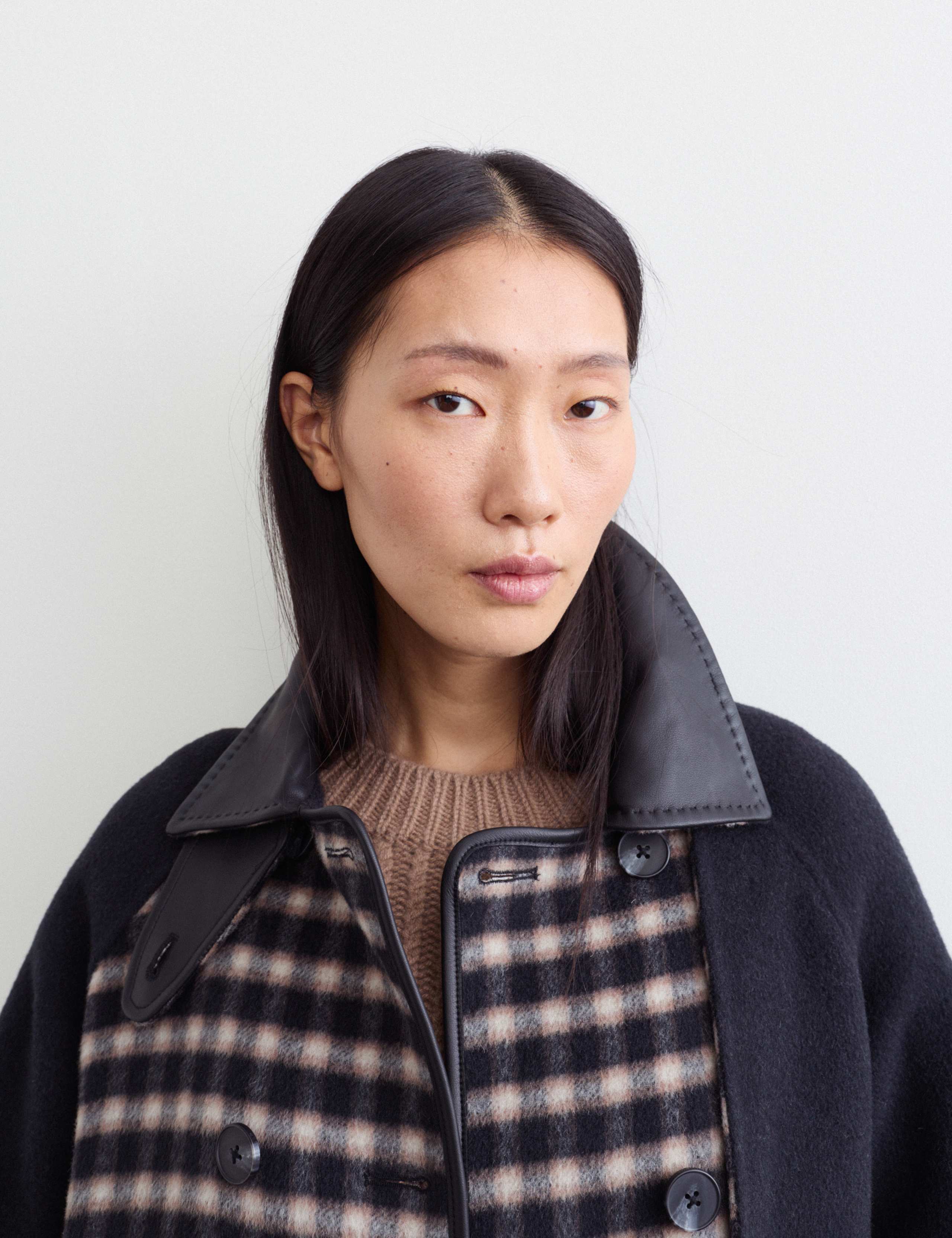 Pure Wool Checked Double Breasted Longline Coat 2 of 7