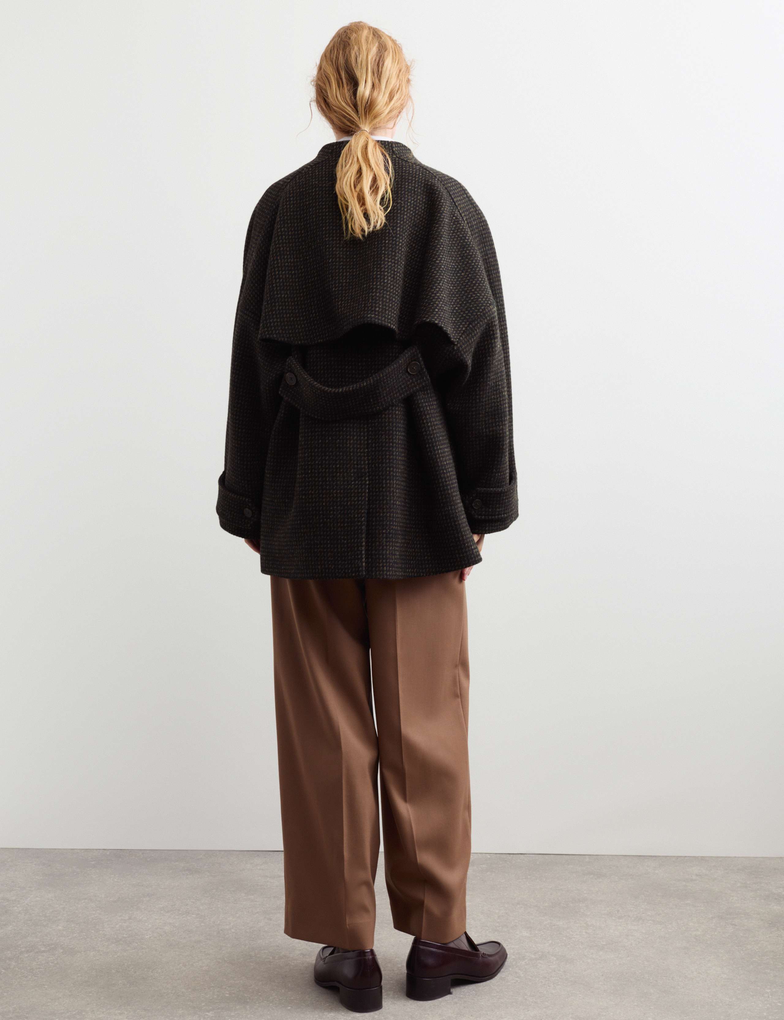 Pure Wool Textured Funnel Neck Coat 8 of 8