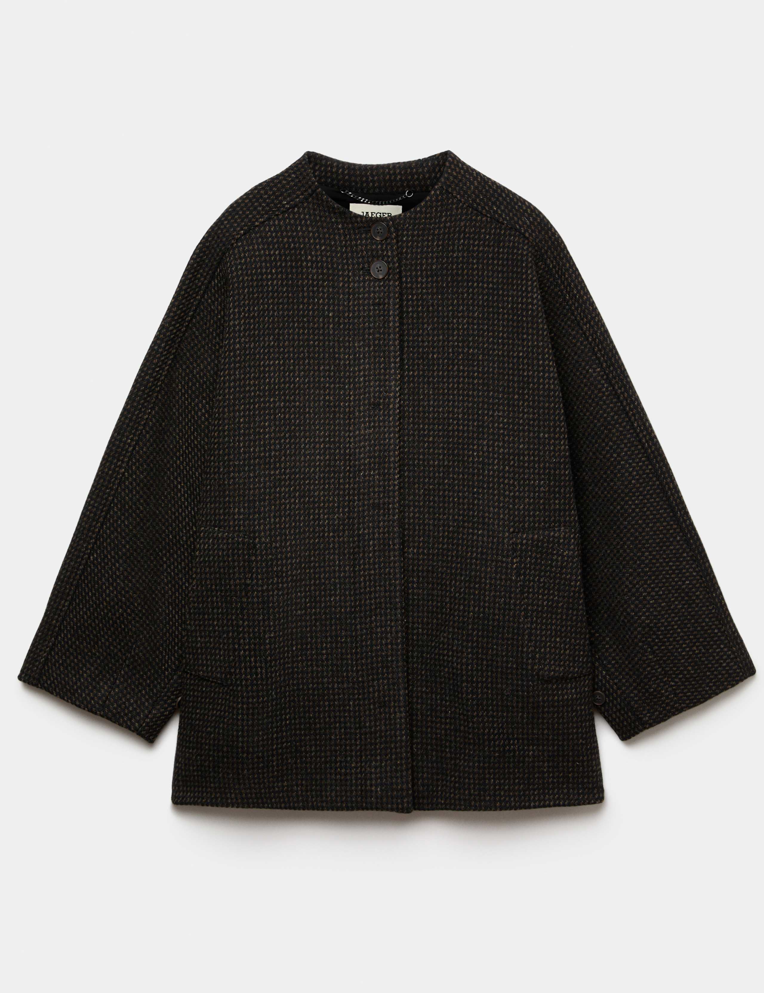 Pure Wool Textured Funnel Neck Coat 2 of 8