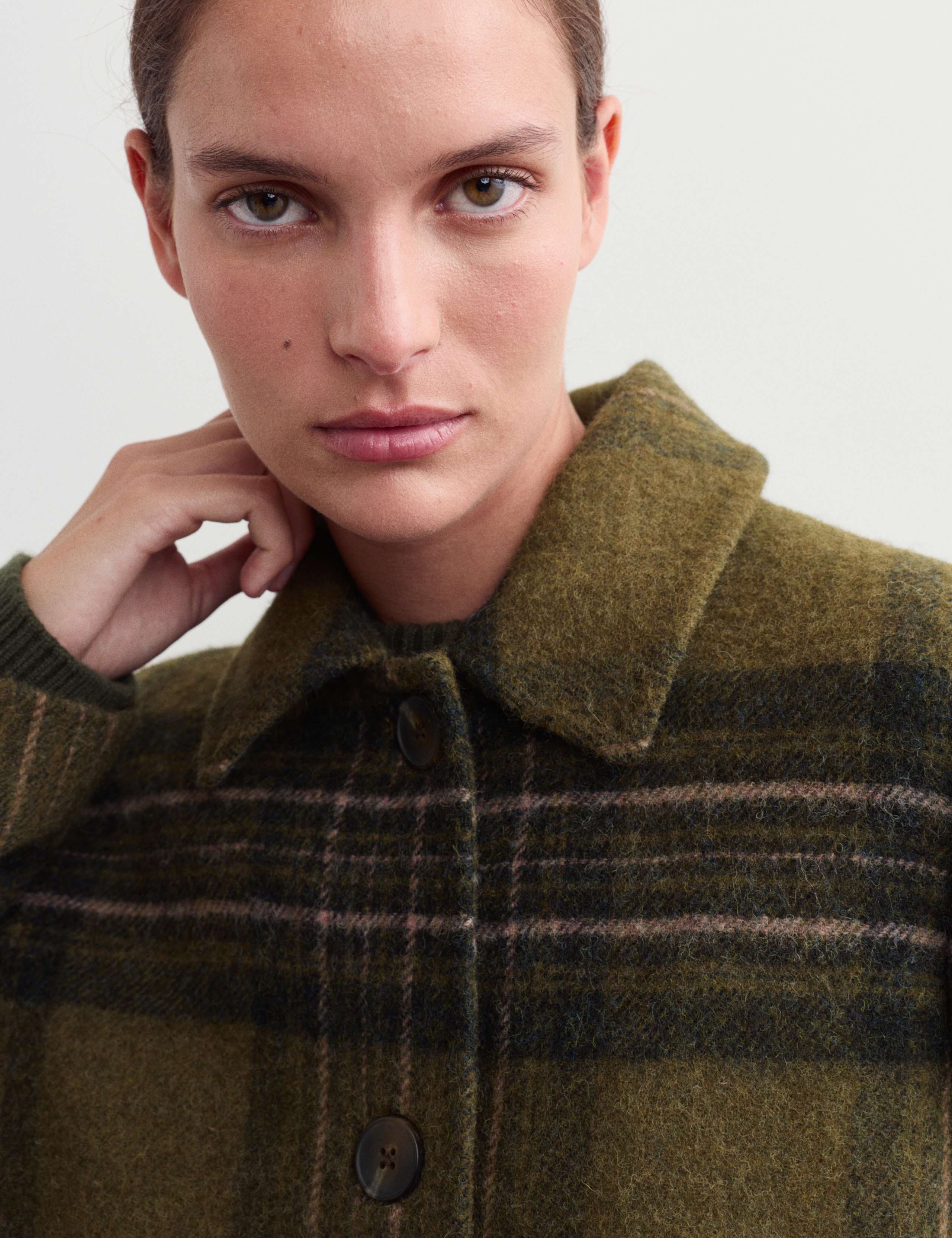 Pure British Wool Checked Car Coat 3 of 6