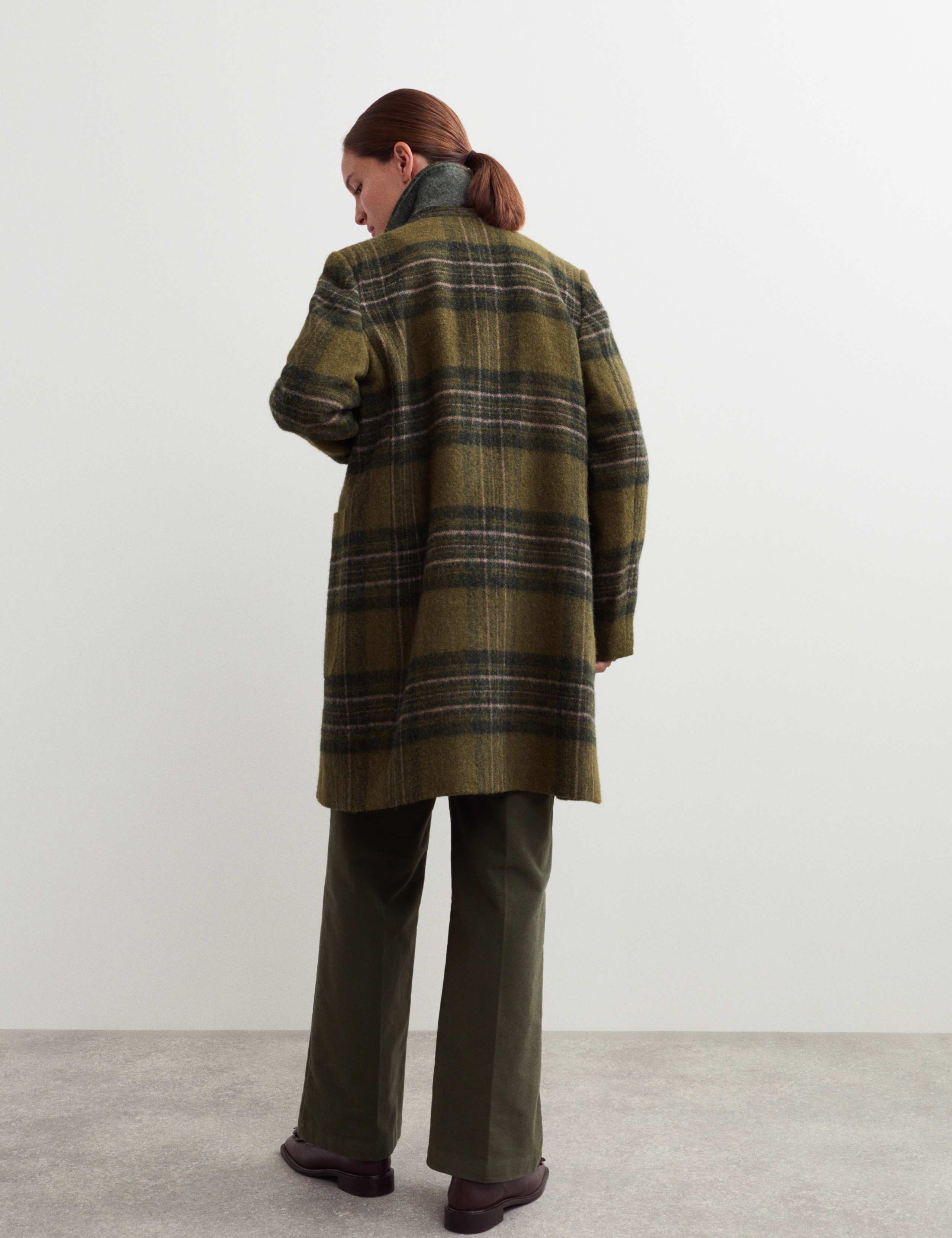 Pure British Wool Checked Car Coat 6 of 6