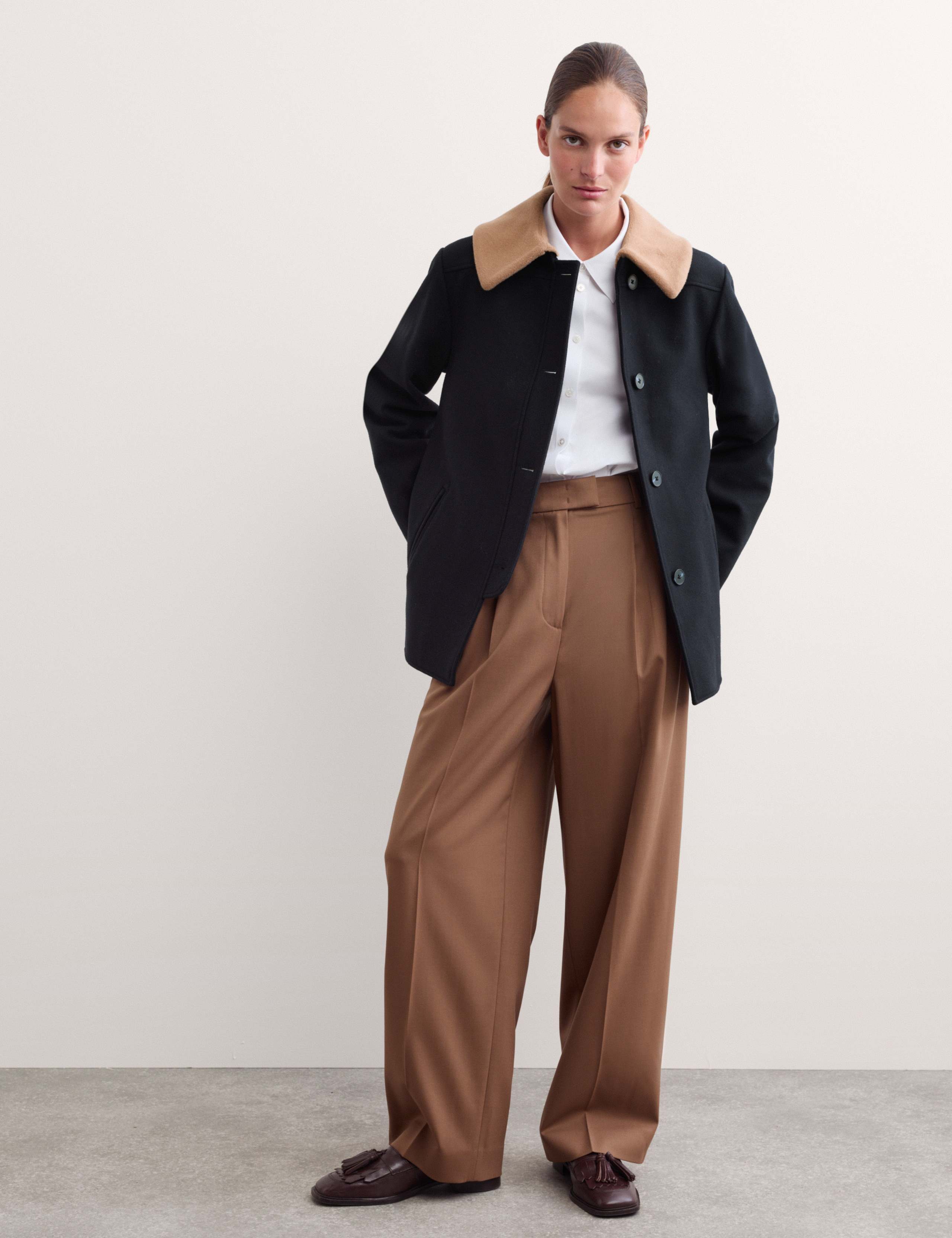 Wool Rich Collared Coat 1 of 8