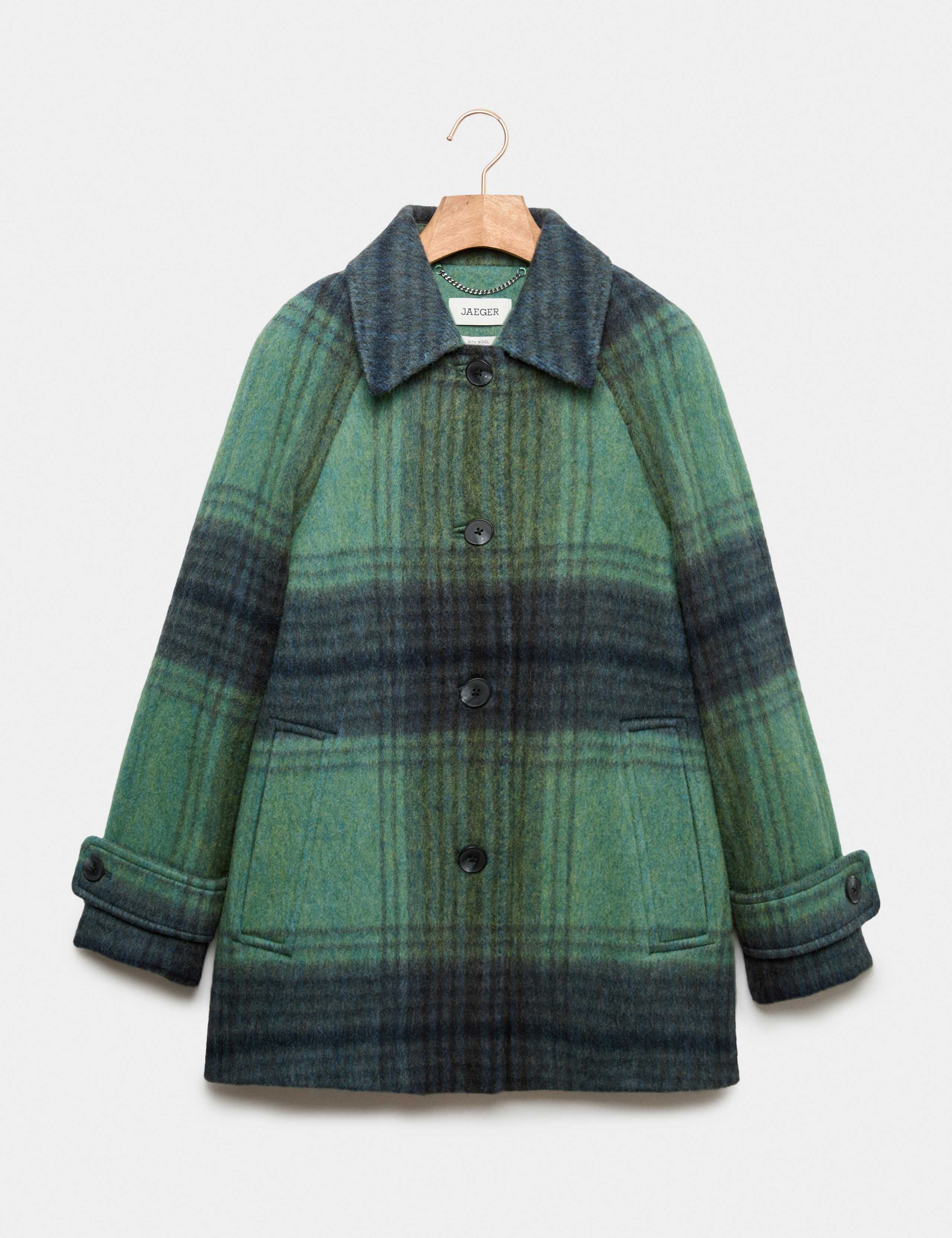 Wool Rich Checked Short Cocoon Coat 2 of 9