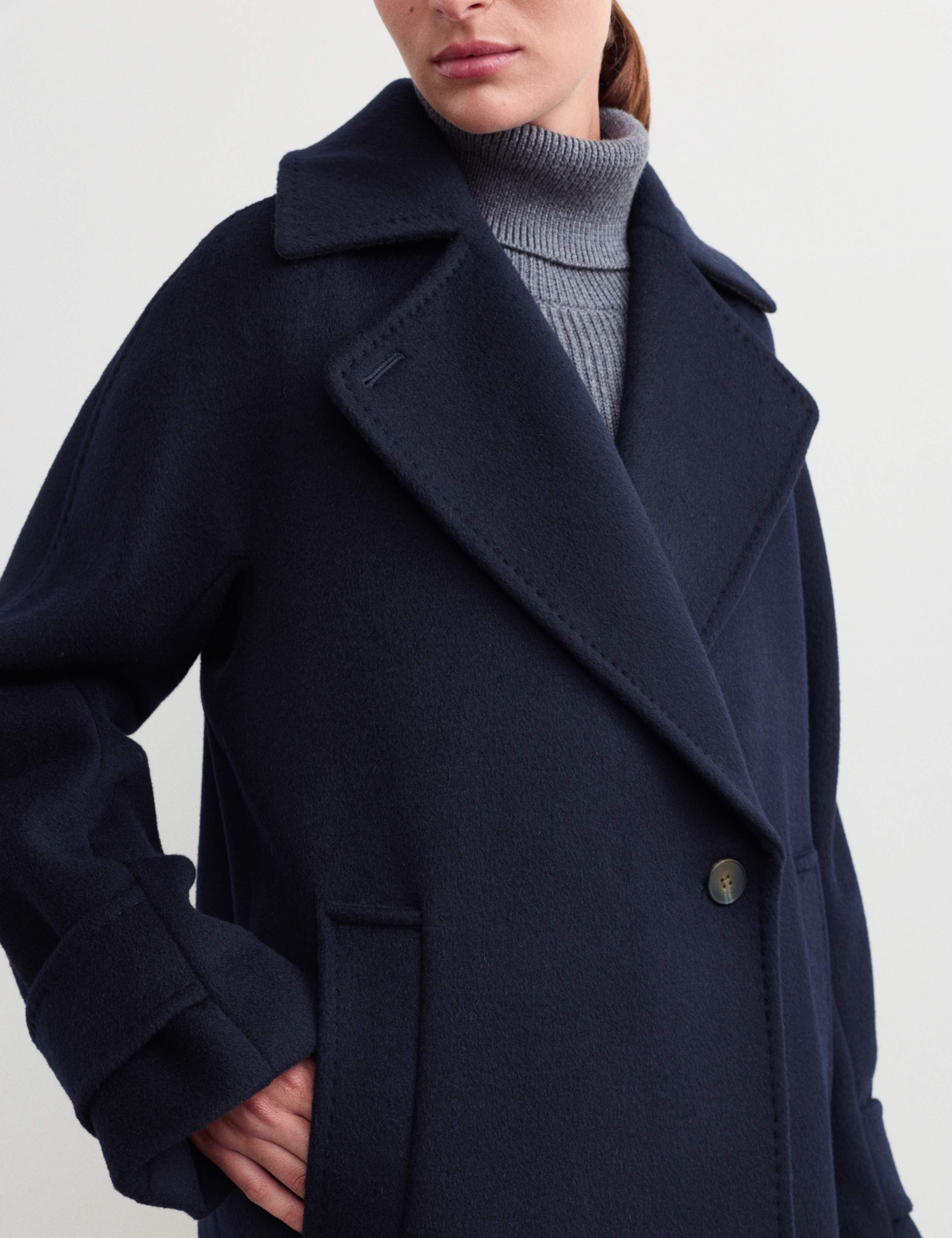 Pure Wool Relaxed Longline Cocoon Coat 5 of 7