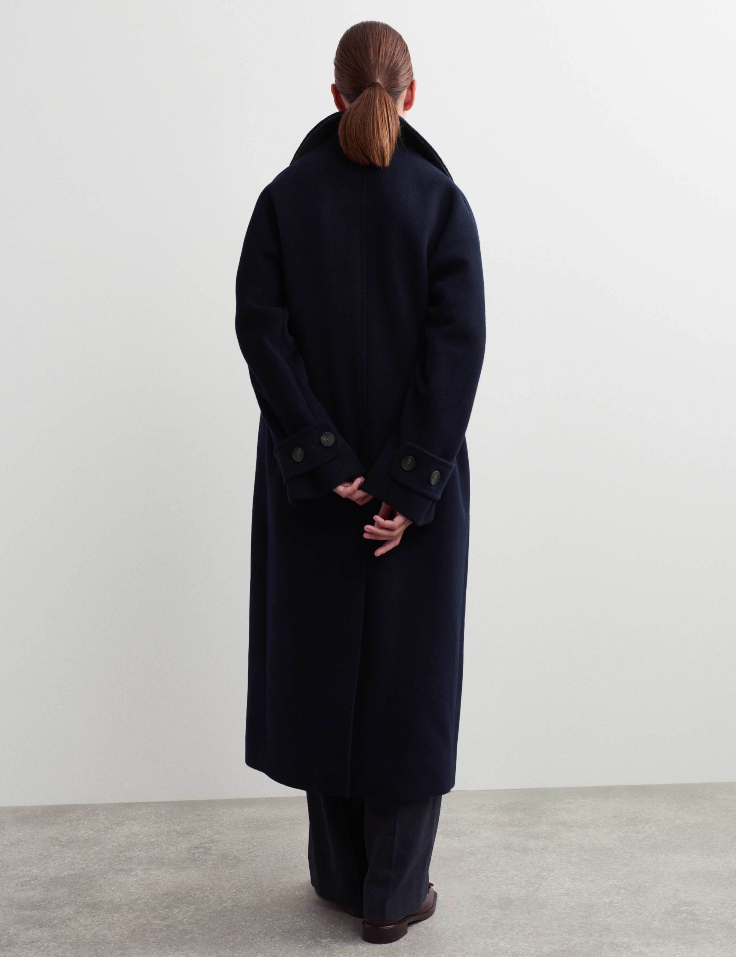 Pure Wool Relaxed Longline Cocoon Coat 6 of 7