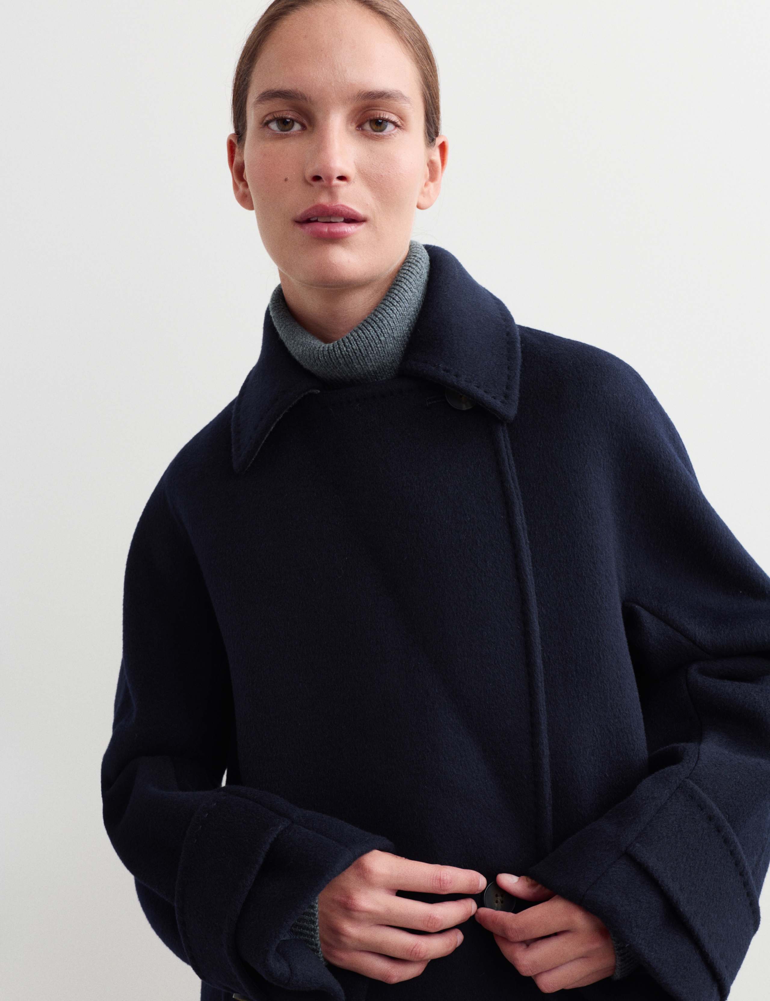 Pure Wool Relaxed Longline Cocoon Coat 7 of 7