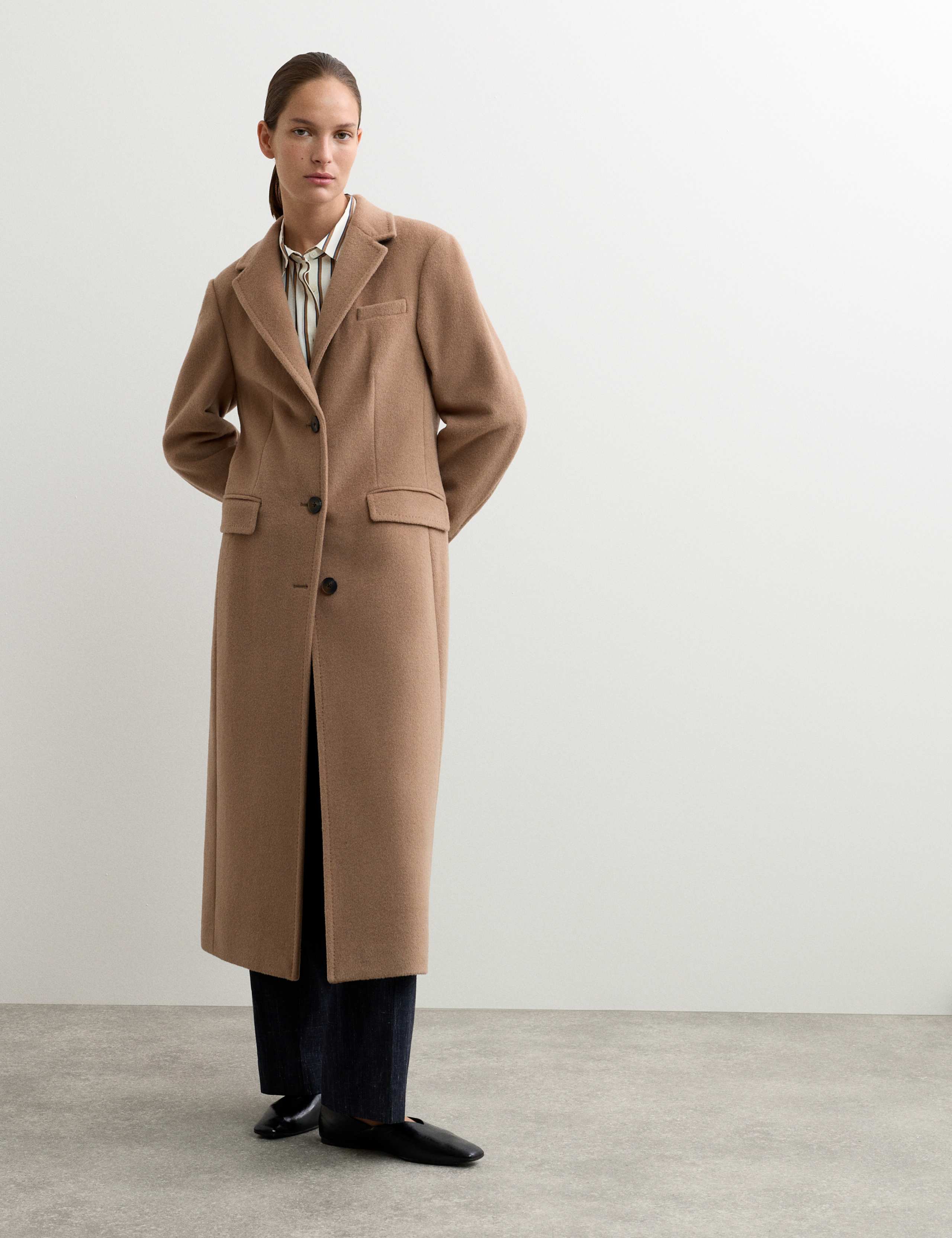 Longline Pure Wool Boyfriend Coat 1 of 8