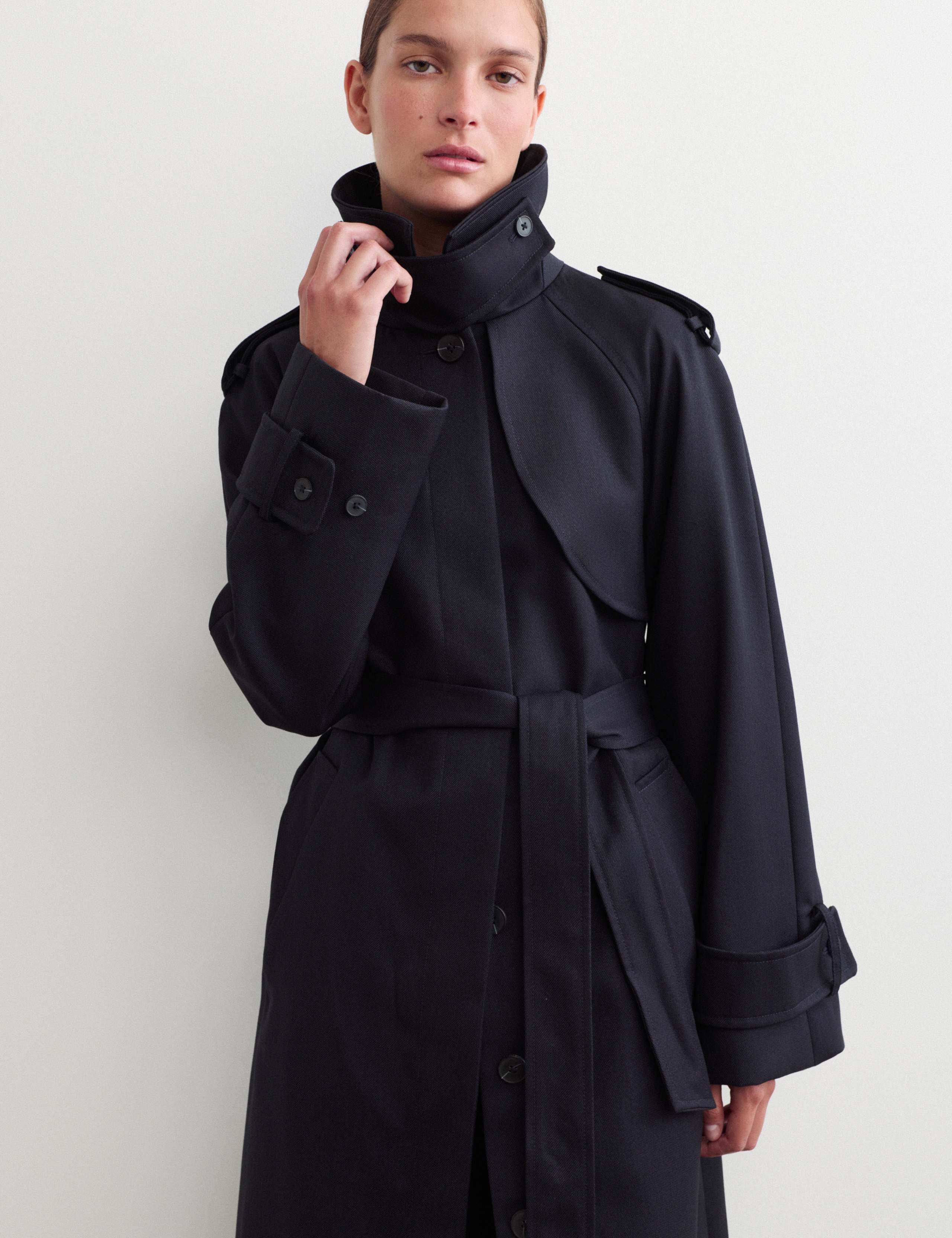 Wool Blend Longline Trench Coat 5 of 8