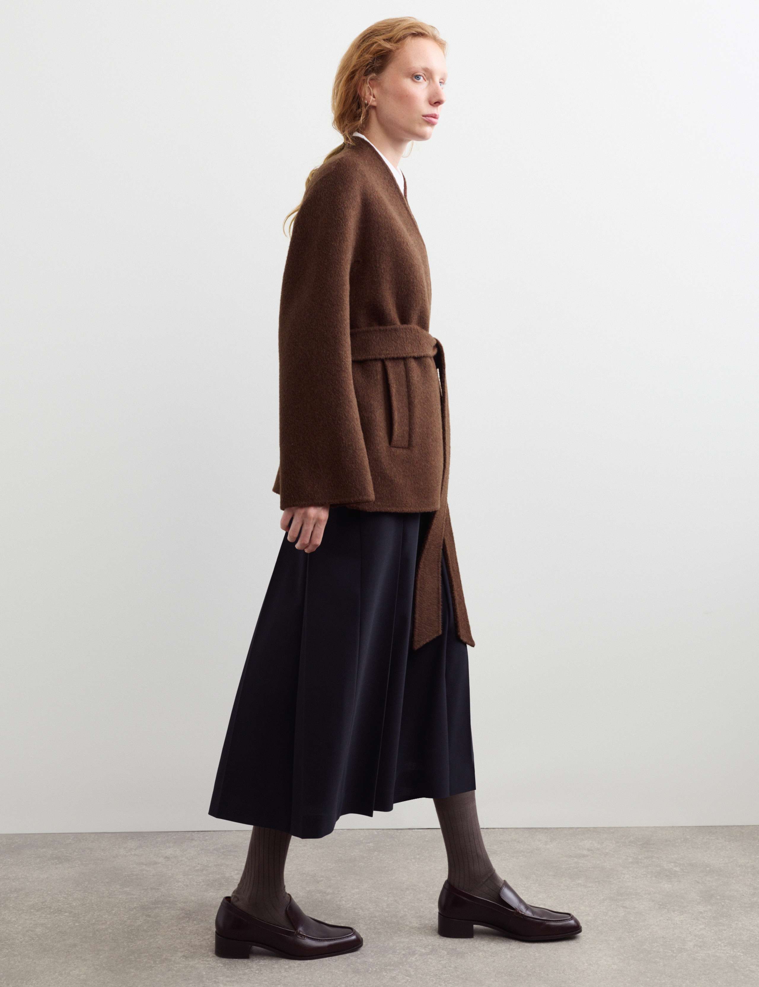 Wool Rich With Cashmere Collarless Coat 5 of 7