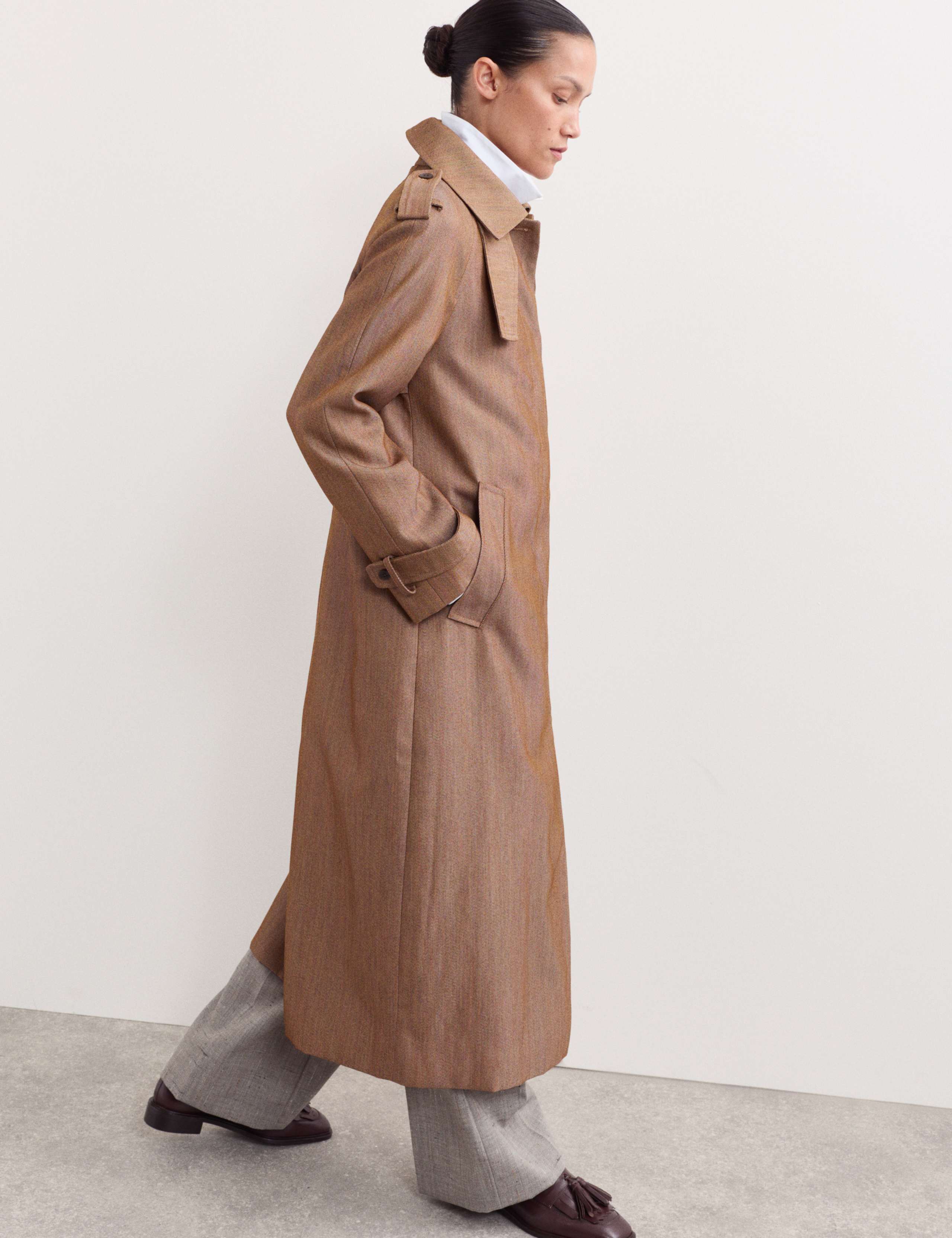 Wool Rich Twill Collared Longline Overcoat 6 of 7