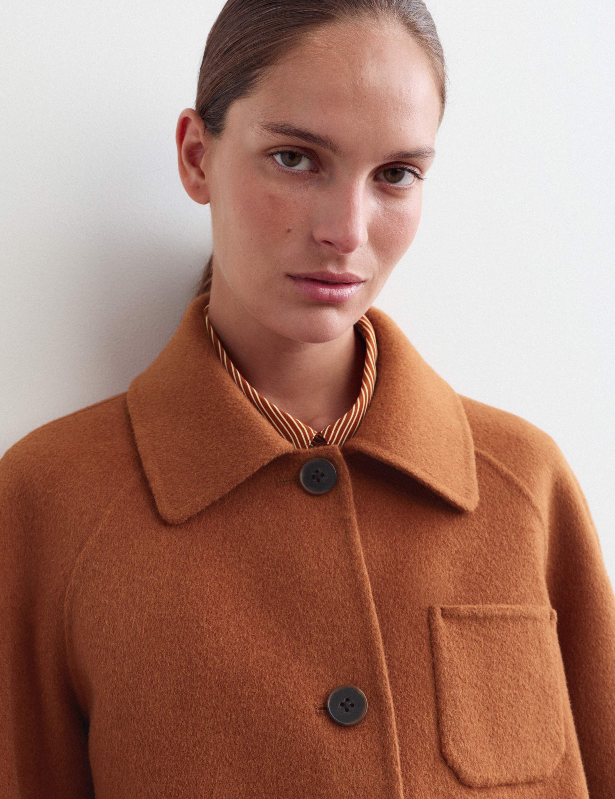 Double Faced Wool Collared Short Jacket 3 of 8