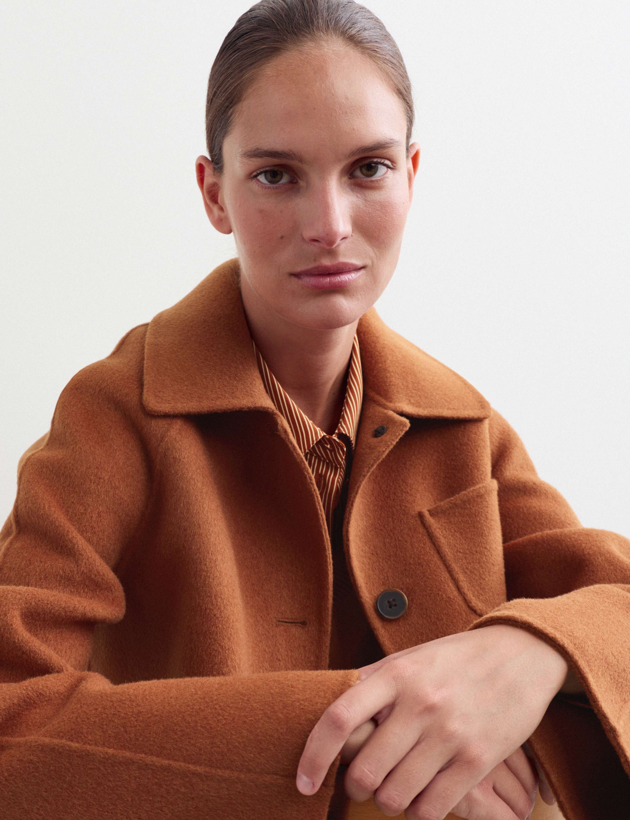 Double Faced Wool Collared Short Jacket 7 of 8