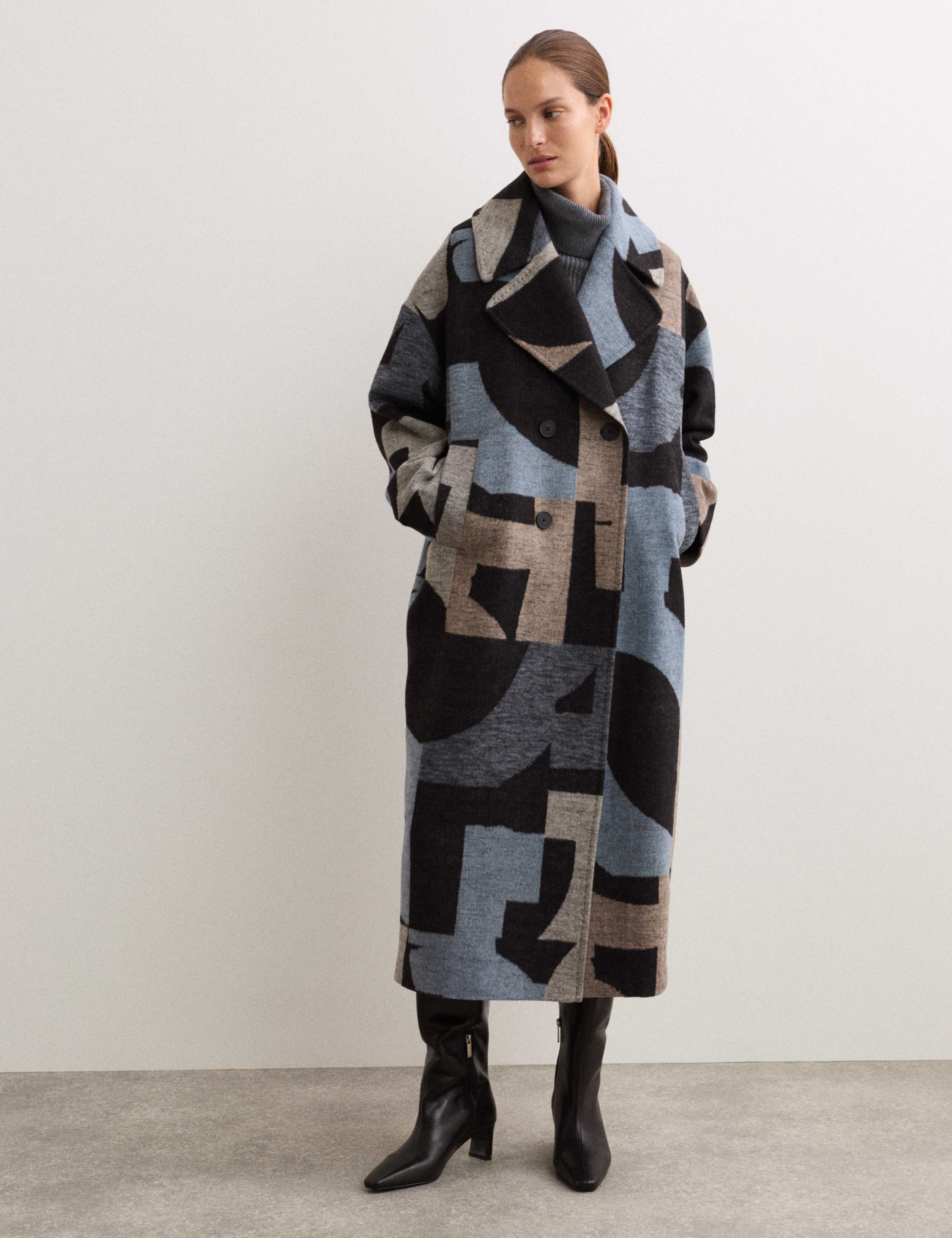 Wool Rich Relaxed Longline Cocoon Coat 1 of 6