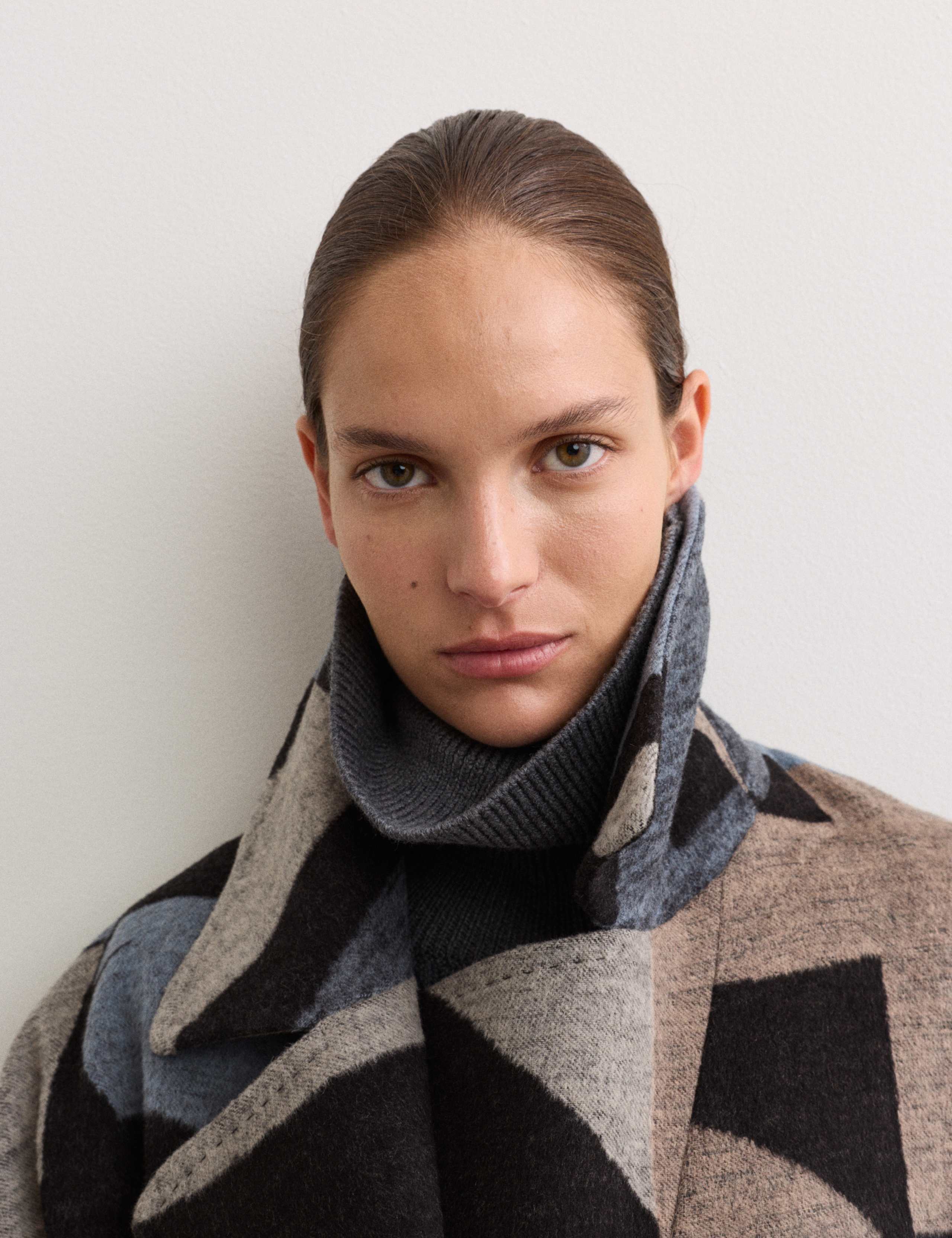 Wool Rich Jacquard Cocoon Coat 3 of 6