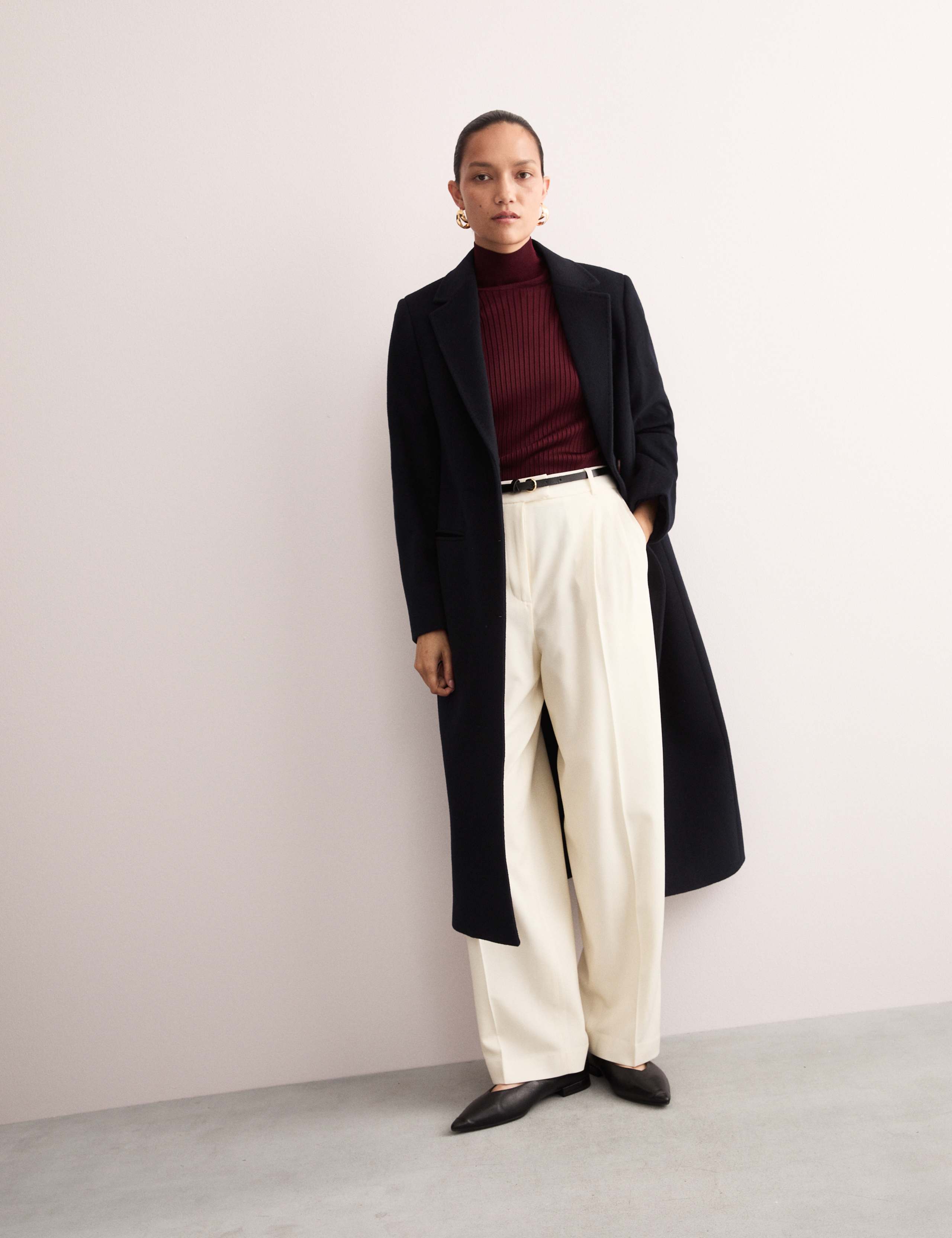 Pure Wool Longline Boyfriend Coat 1 of 8