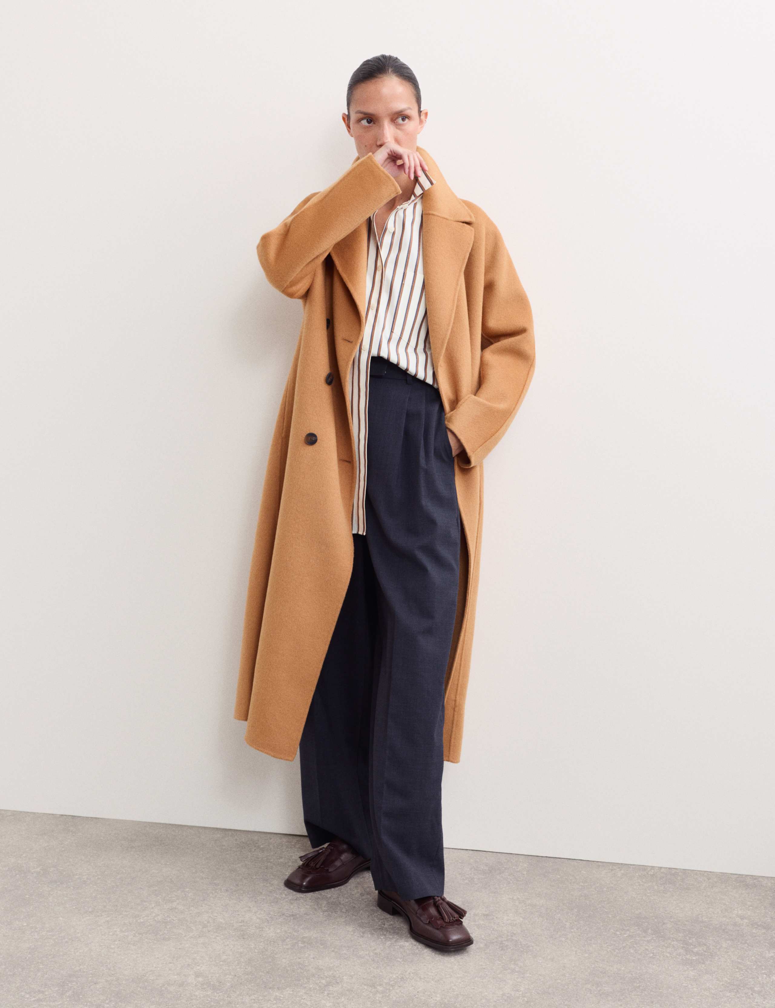 Pure Wool Double Faced Longline Boyfriend Coat 1 of 7