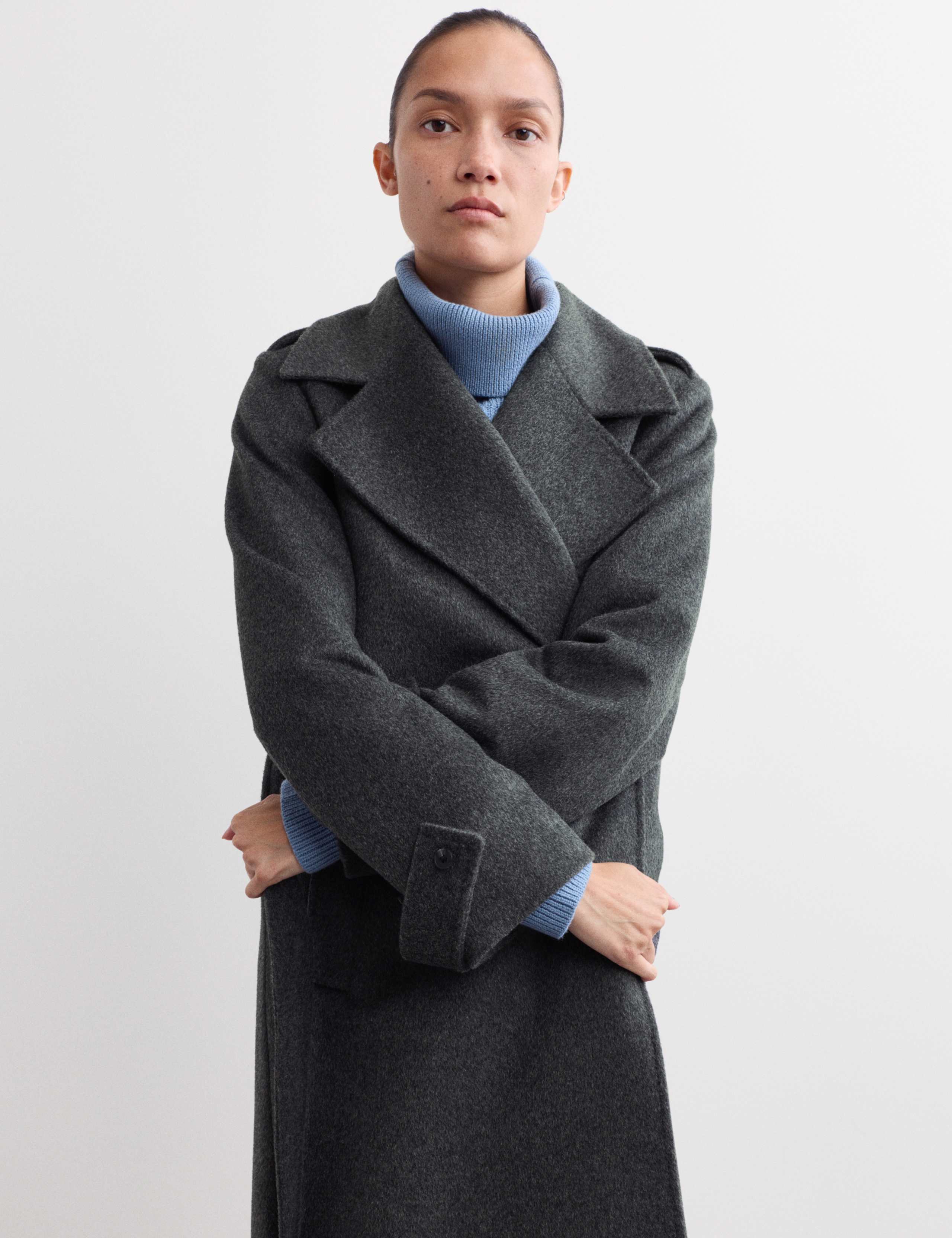 Pure Wool Belted Longline Wrap Coat 4 of 8