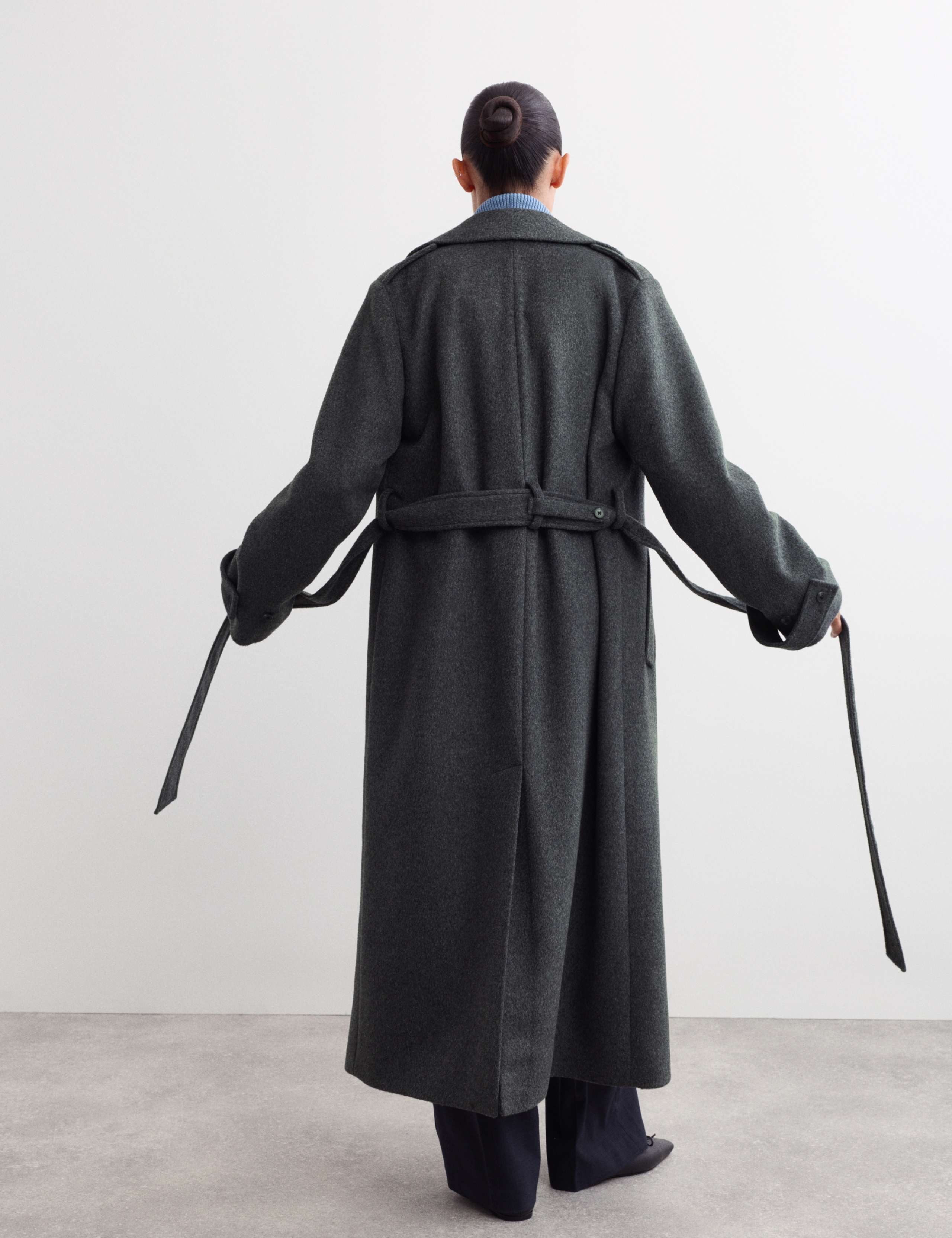 Pure Wool Belted Longline Wrap Coat 7 of 8