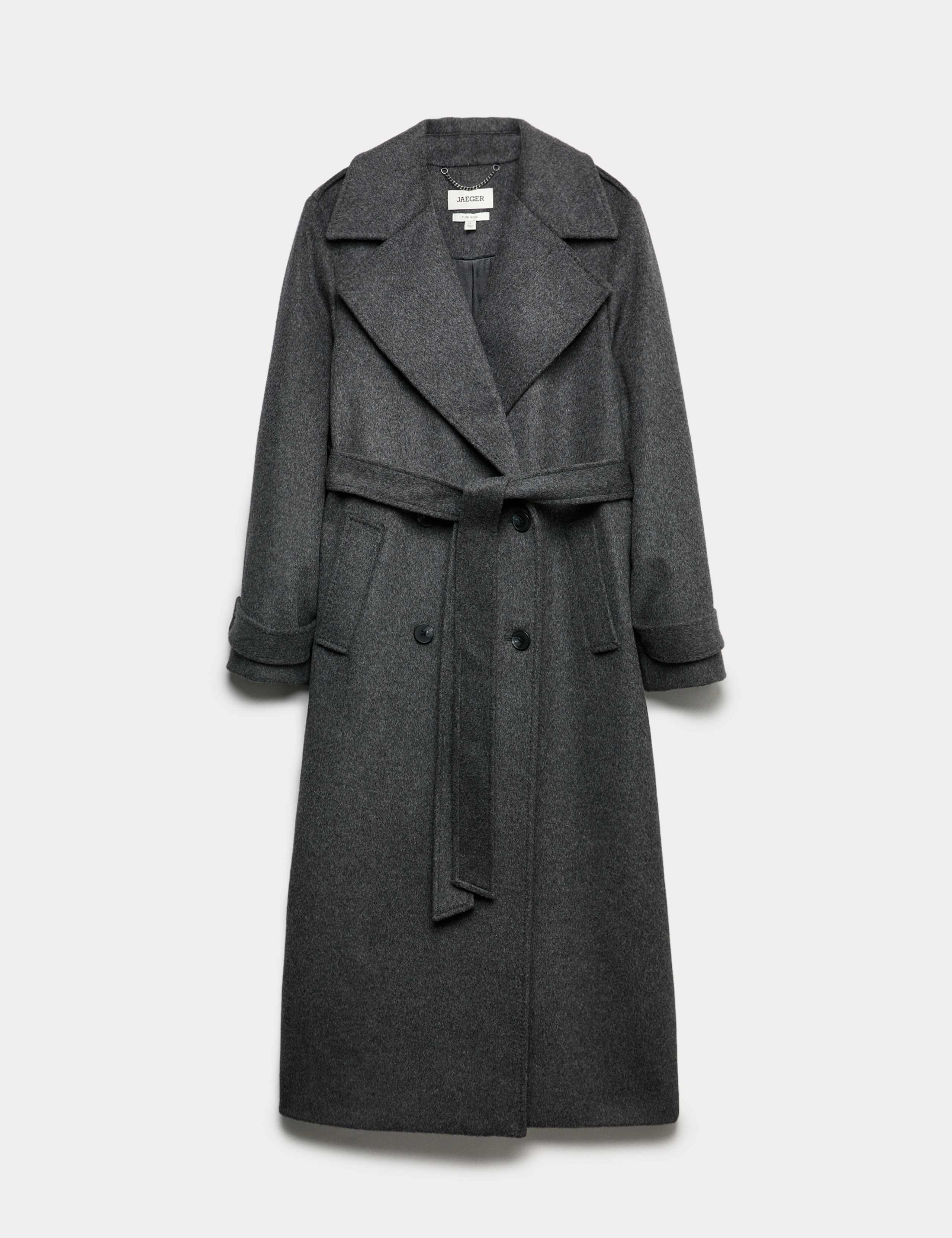 Pure Wool Belted Longline Wrap Coat 2 of 8